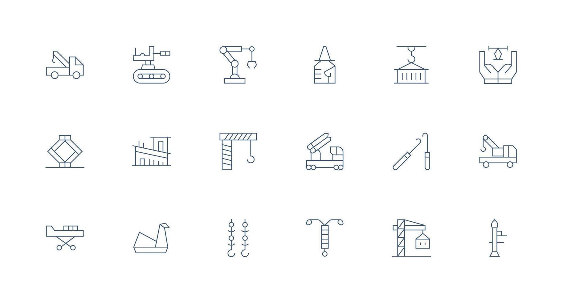 18 Minimal Line Vectors for Crane Theme Display Icon Pack