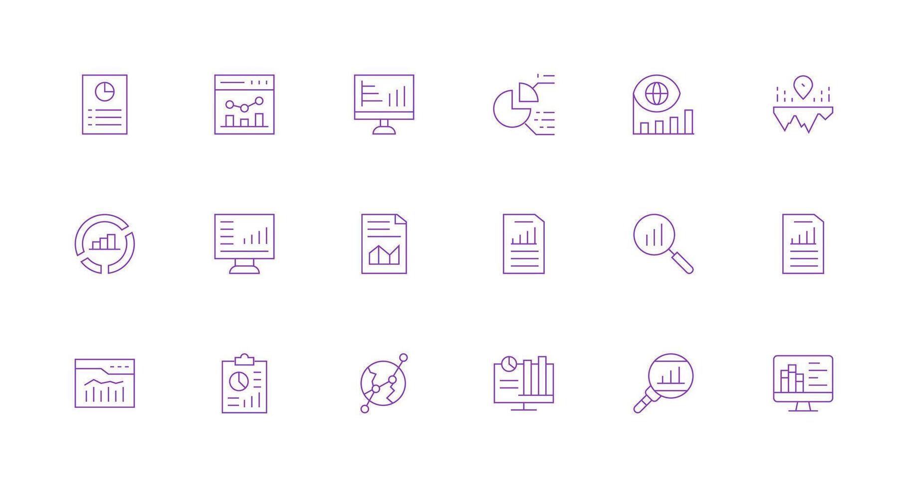 Trends Set with 18 Minimal Line Icons Sharp Icons for Presentations vector