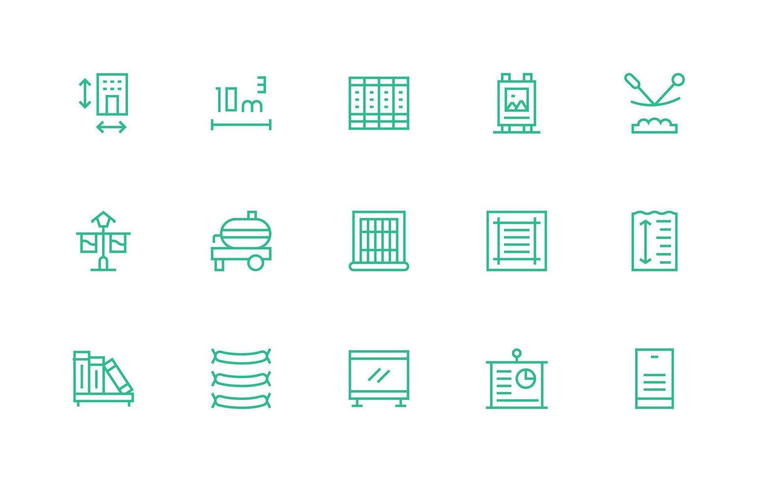 Regular Line Icons from Horizontal Set with 15 Vectors Light Icon Series