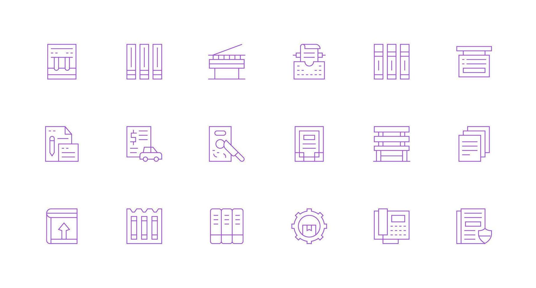 18 Minimal Line Style Icons from Document Management Collection Interface Icon Collection for Daily Projects vector