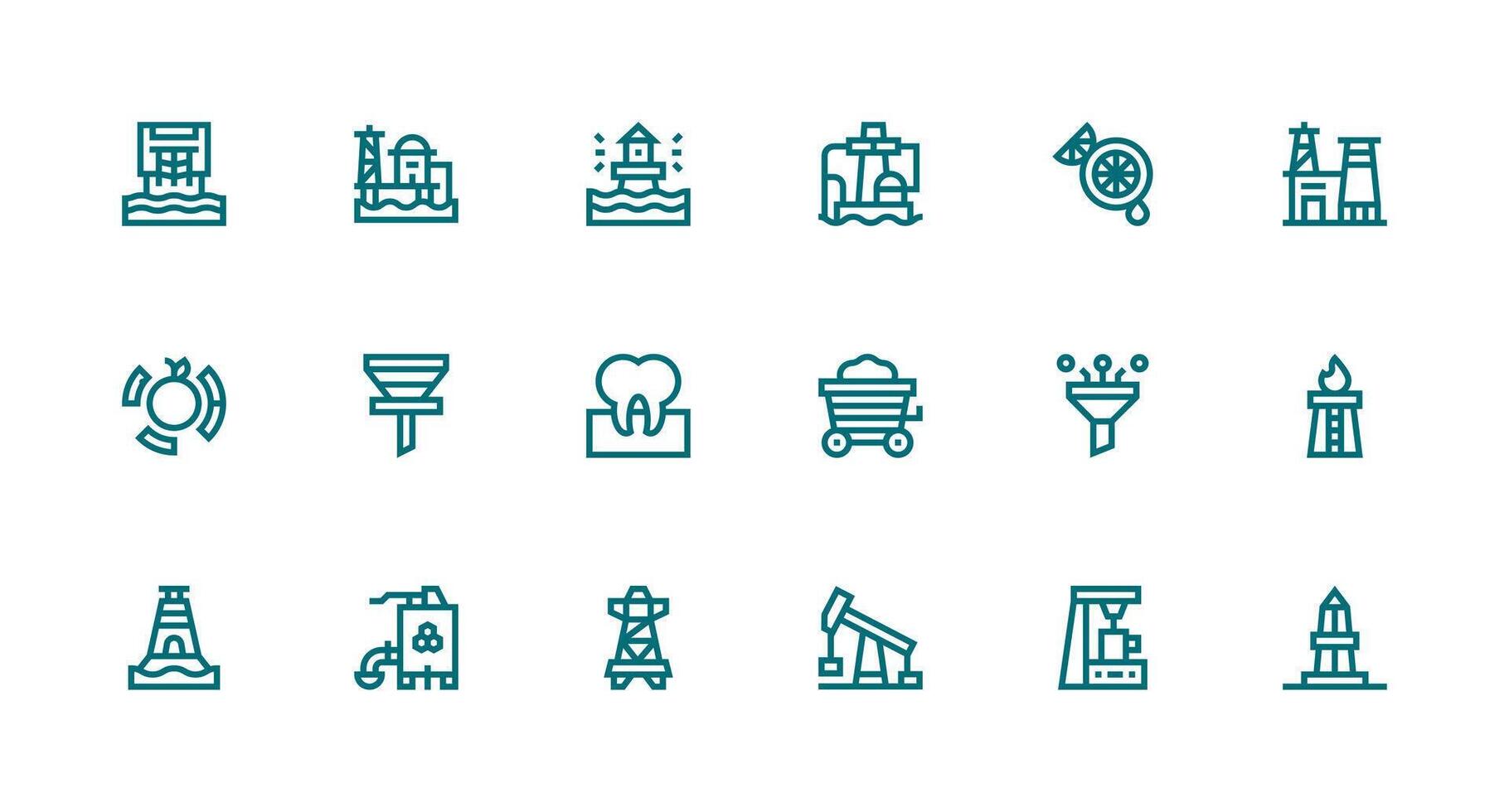 Strong Stroke Line Style Extraction Icons with 18 Vectors Interface Icon Collection for Daily Projects
