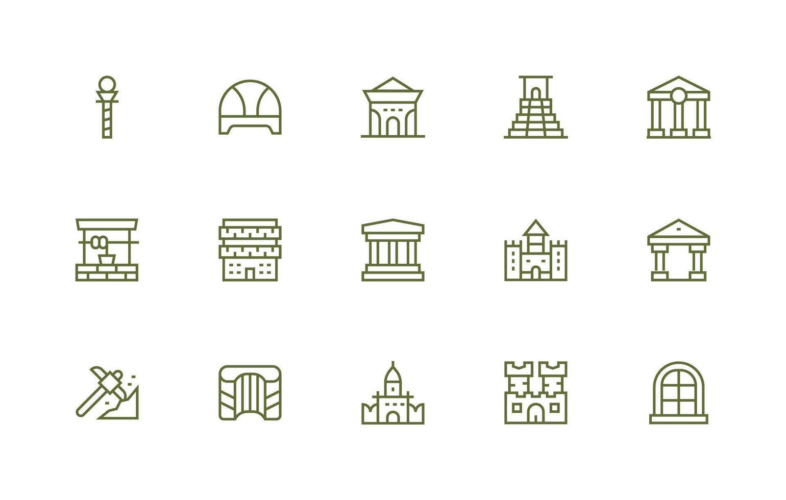 Regular Line Icons from Stone Set with 15 Vectors Dashboard Icon Series