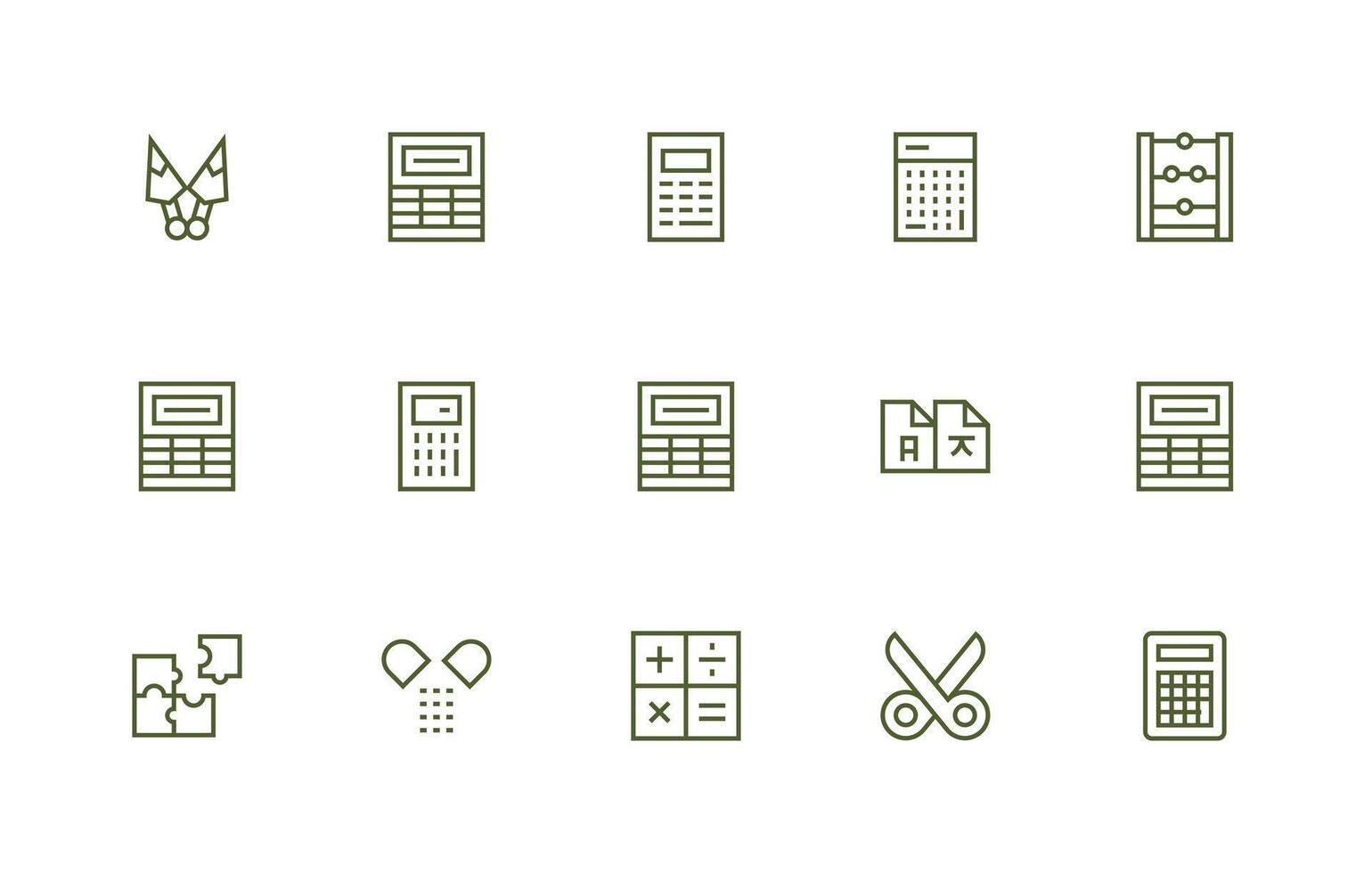 15 Icons for Divide in Regular Line Format All Device Compatible Icon Set vector