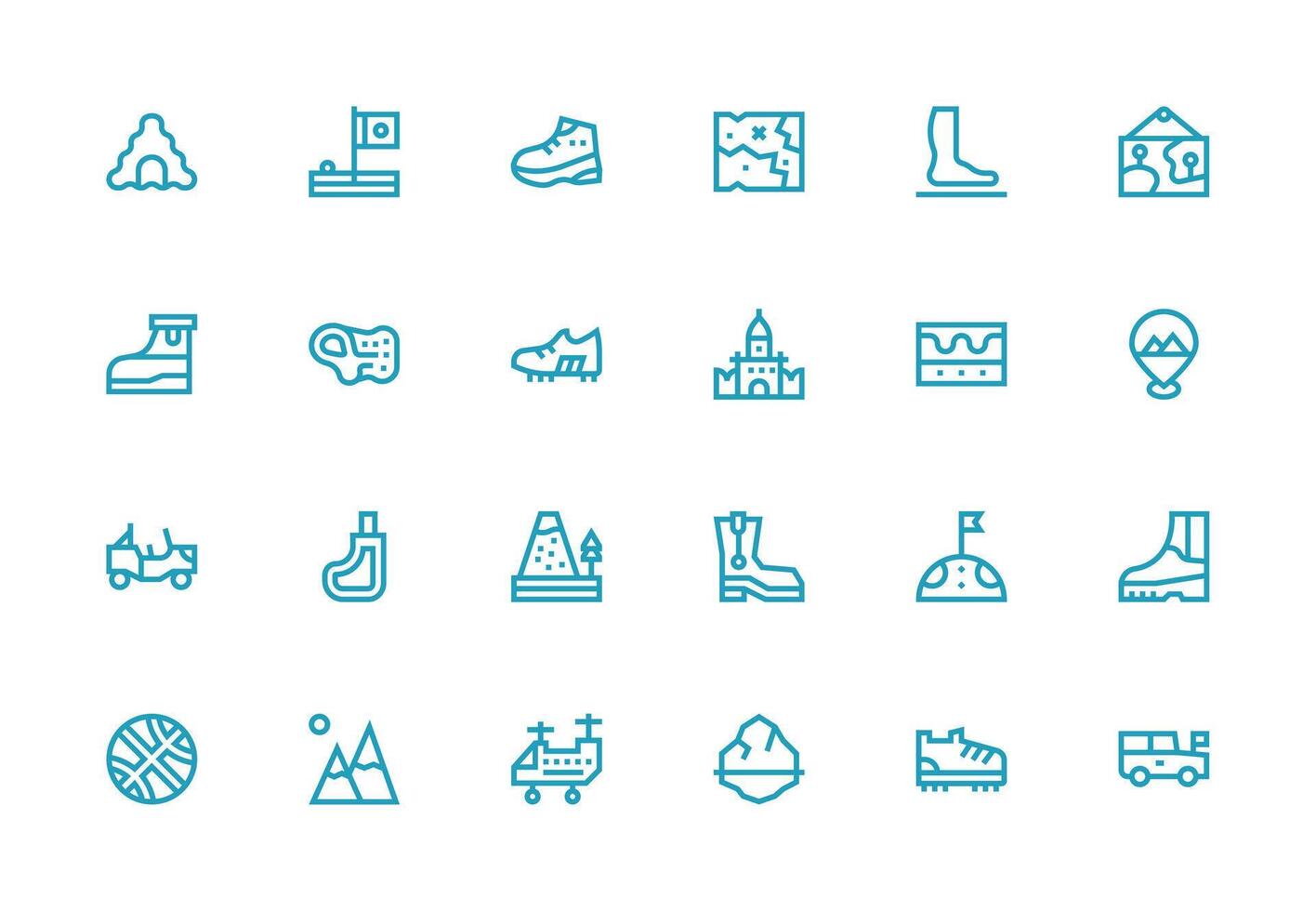Terrain Set with 24 Thick Line Line Icons Complete Icon Set for Mobile Apps vector
