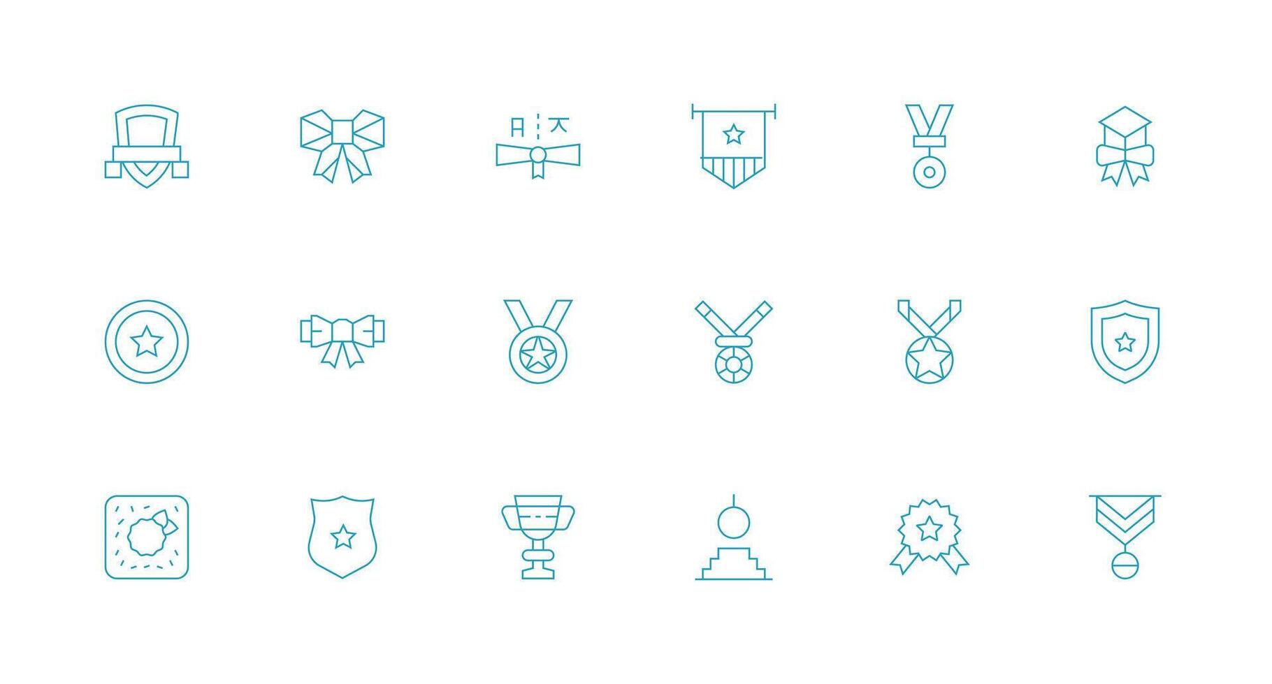 18 Minimal Line Icons for Merit Graphics Reusable Icon Set vector