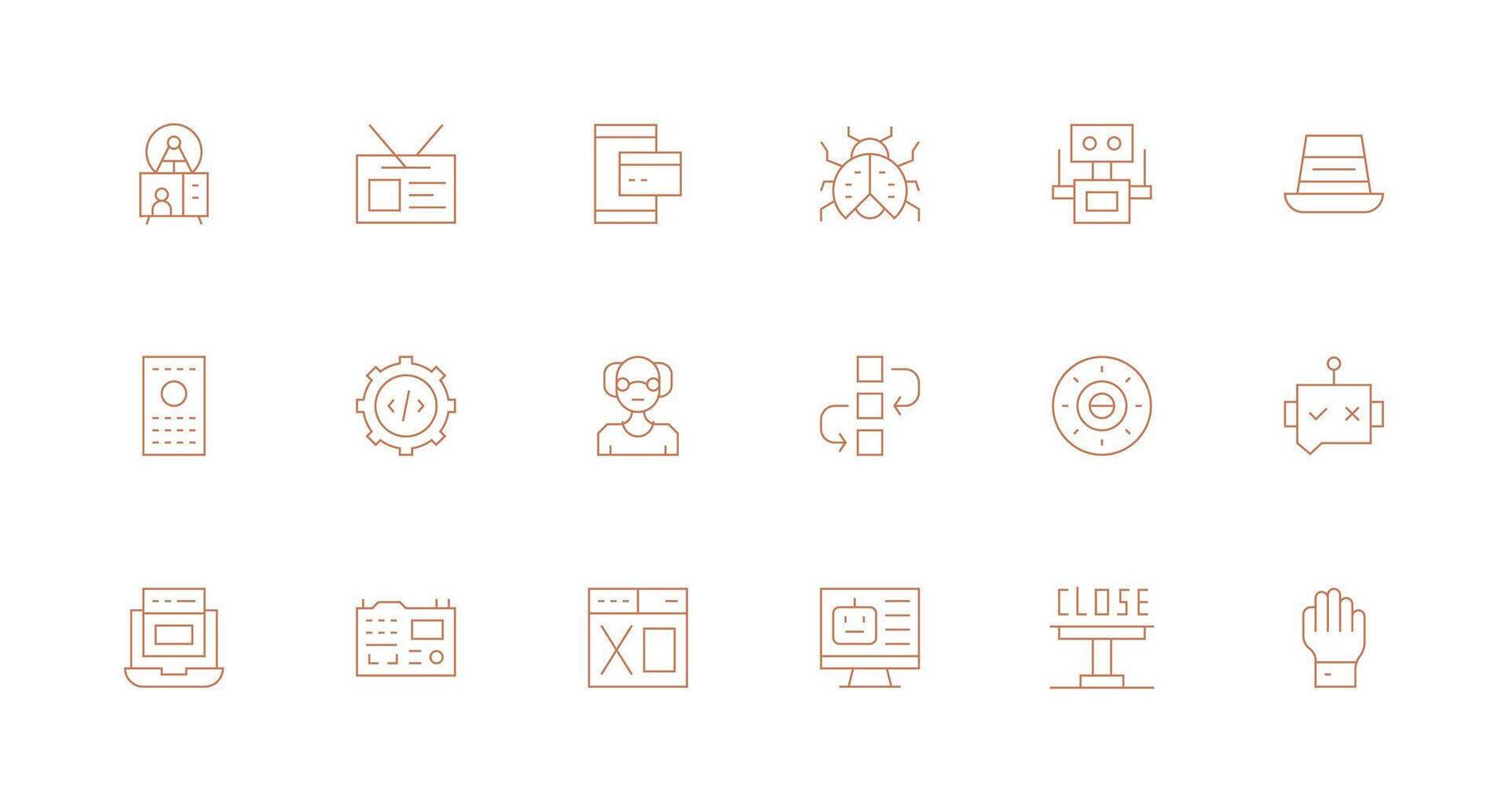 Minimal Line Icons from Program Set with 18 Vectors Interface Icon Collection for Daily Projects