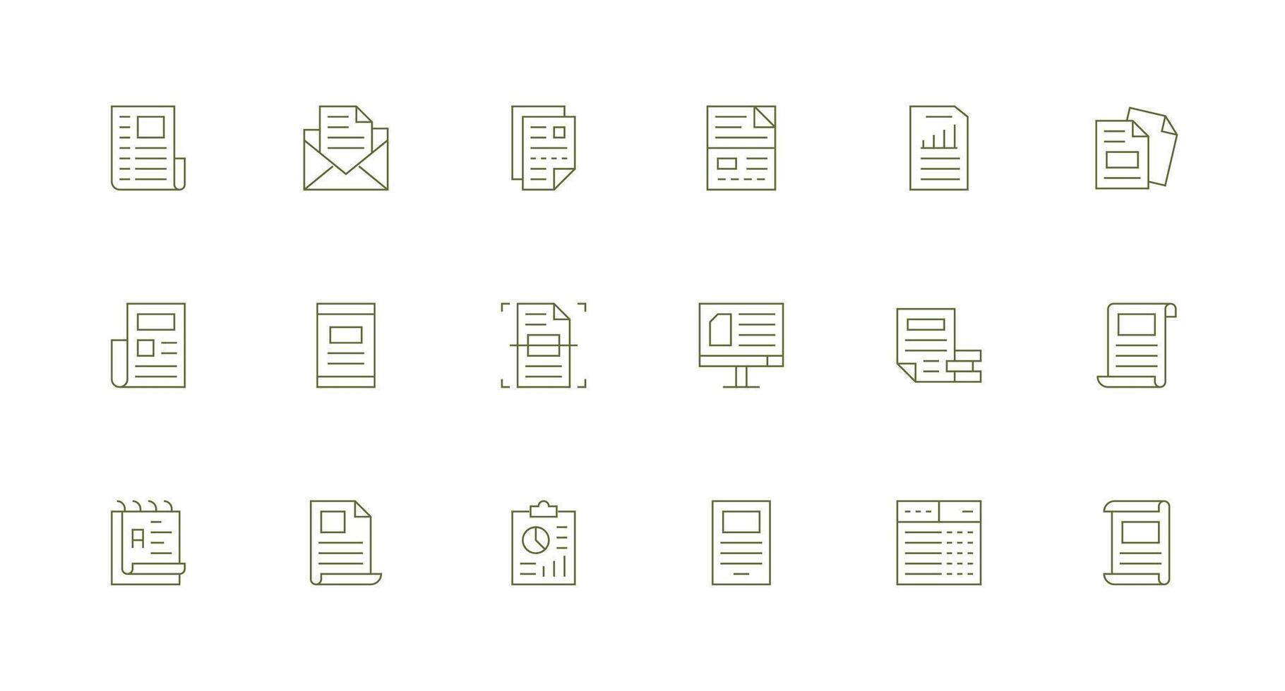 Minimal Line Icons from Excel Set with 18 Vectors App Icon Pack
