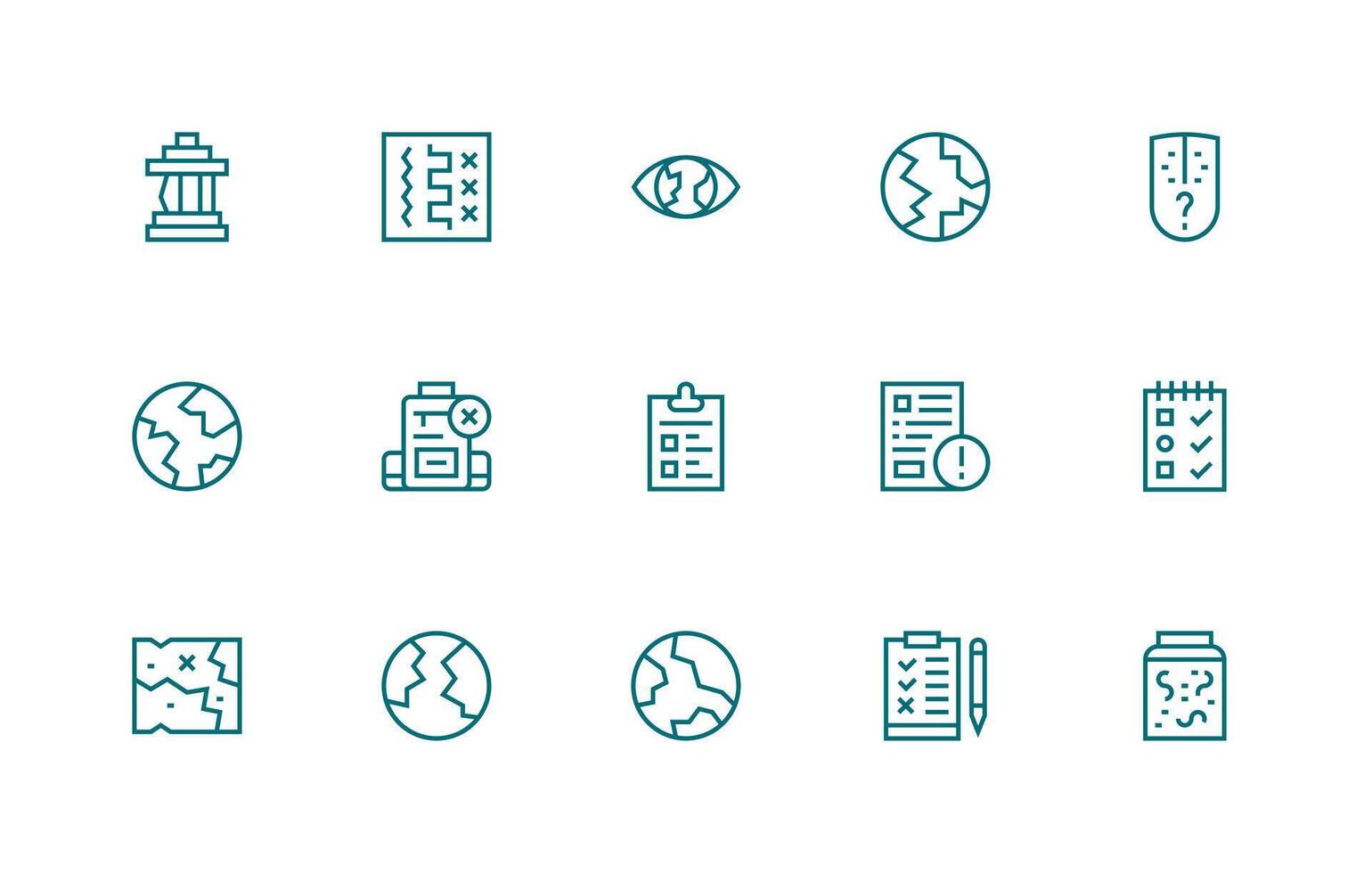 Incomplete featuring 15 Icons in Regular Line Design UI-Ready Icon Collection vector