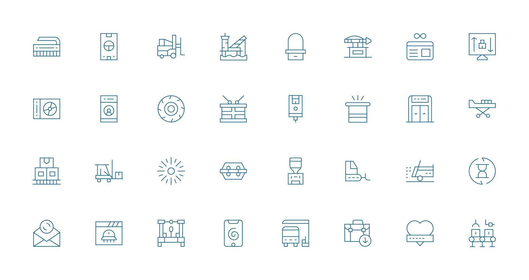 32 Thin Line Icons for Loading Graphics User Interface Icons for Digital Products vector