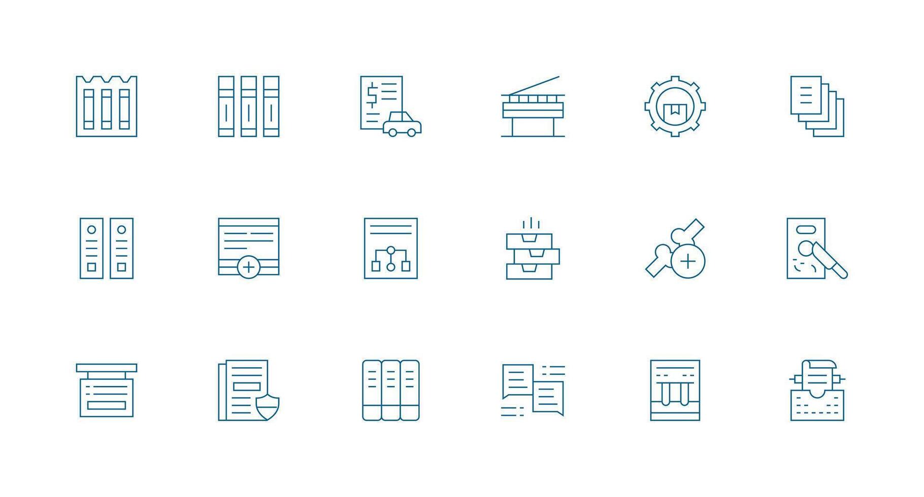 Minimal Line Icons from Document Management Set with 18 Vectors Clean Set for Layout Prototypes