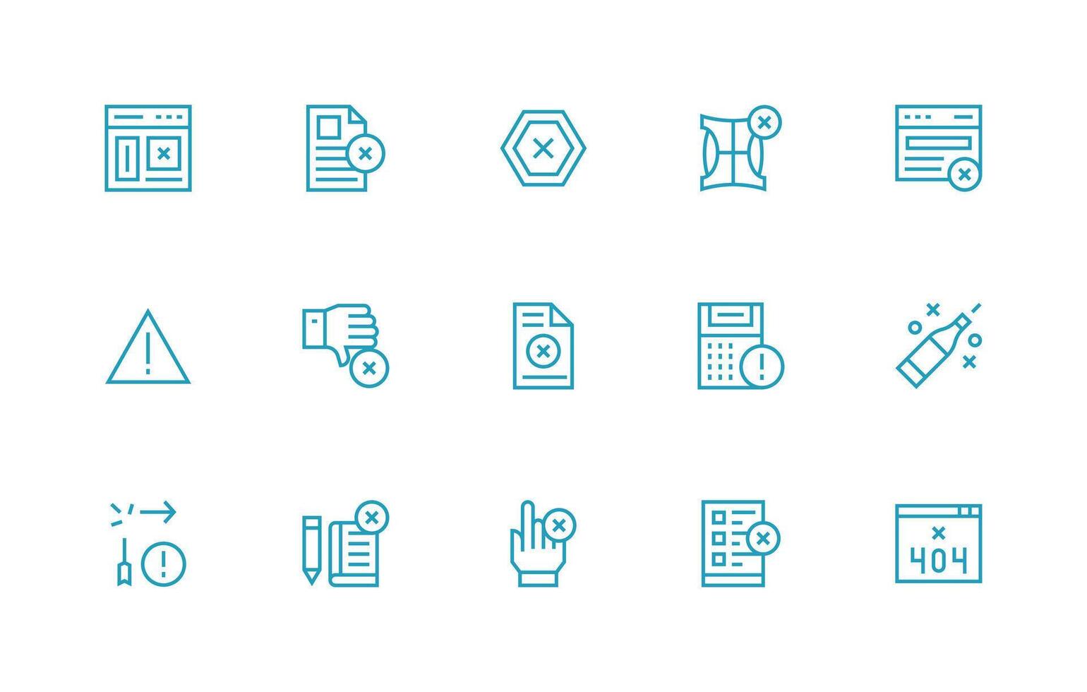 Incorrect featuring 15 Icons in Regular Line Design High-Resolution Icons for Any Platform vector
