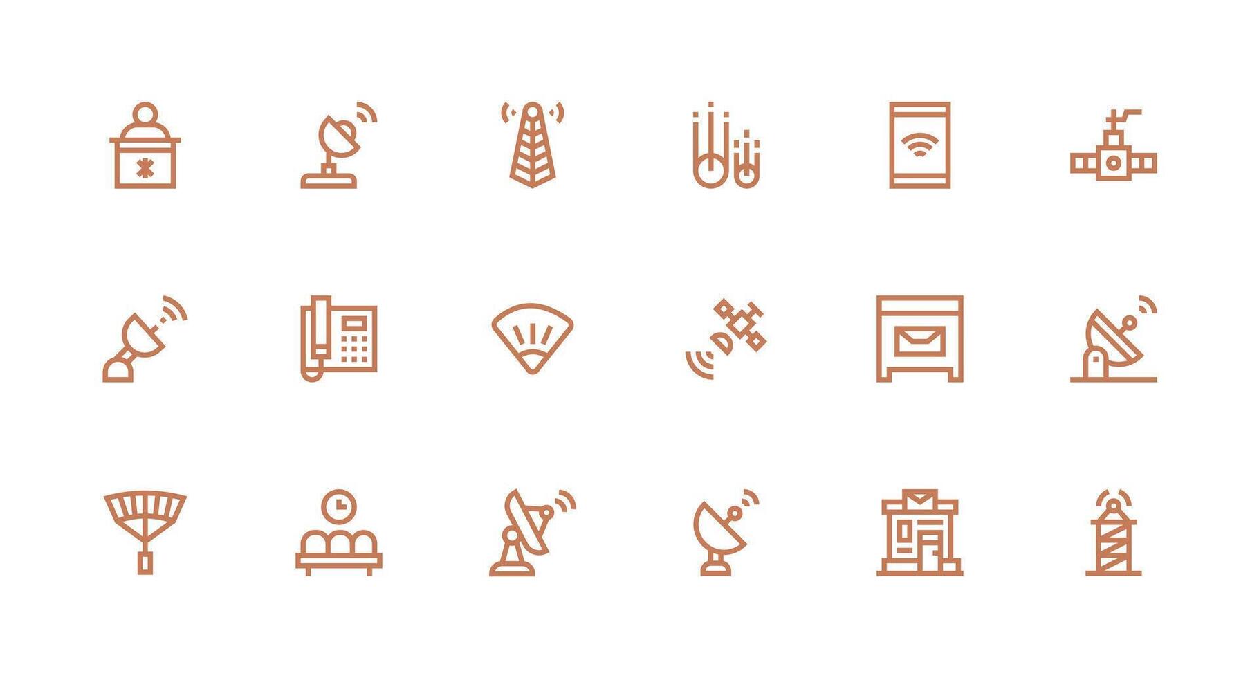 Reception Icon Set with 18 Strong Stroke Line Graphics Organized Pack for Project Assets vector
