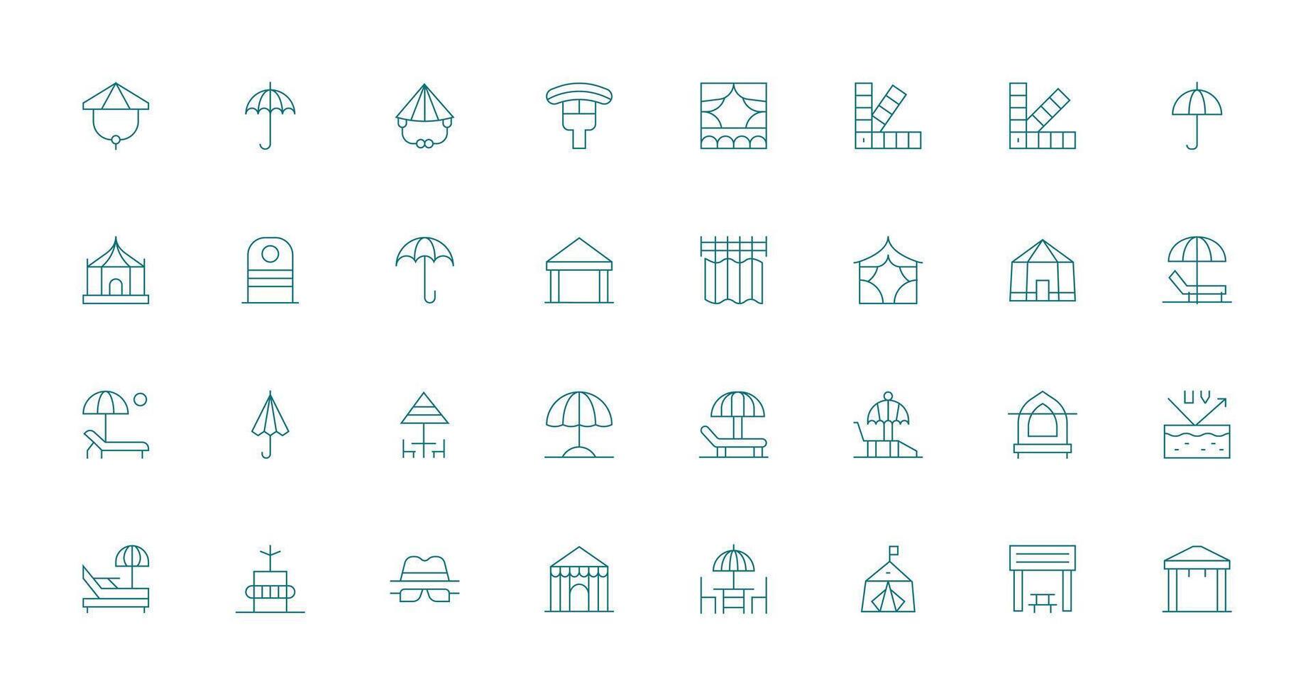 Thin Line Style Shade Icons with 32 Vectors Icon Set for Apps