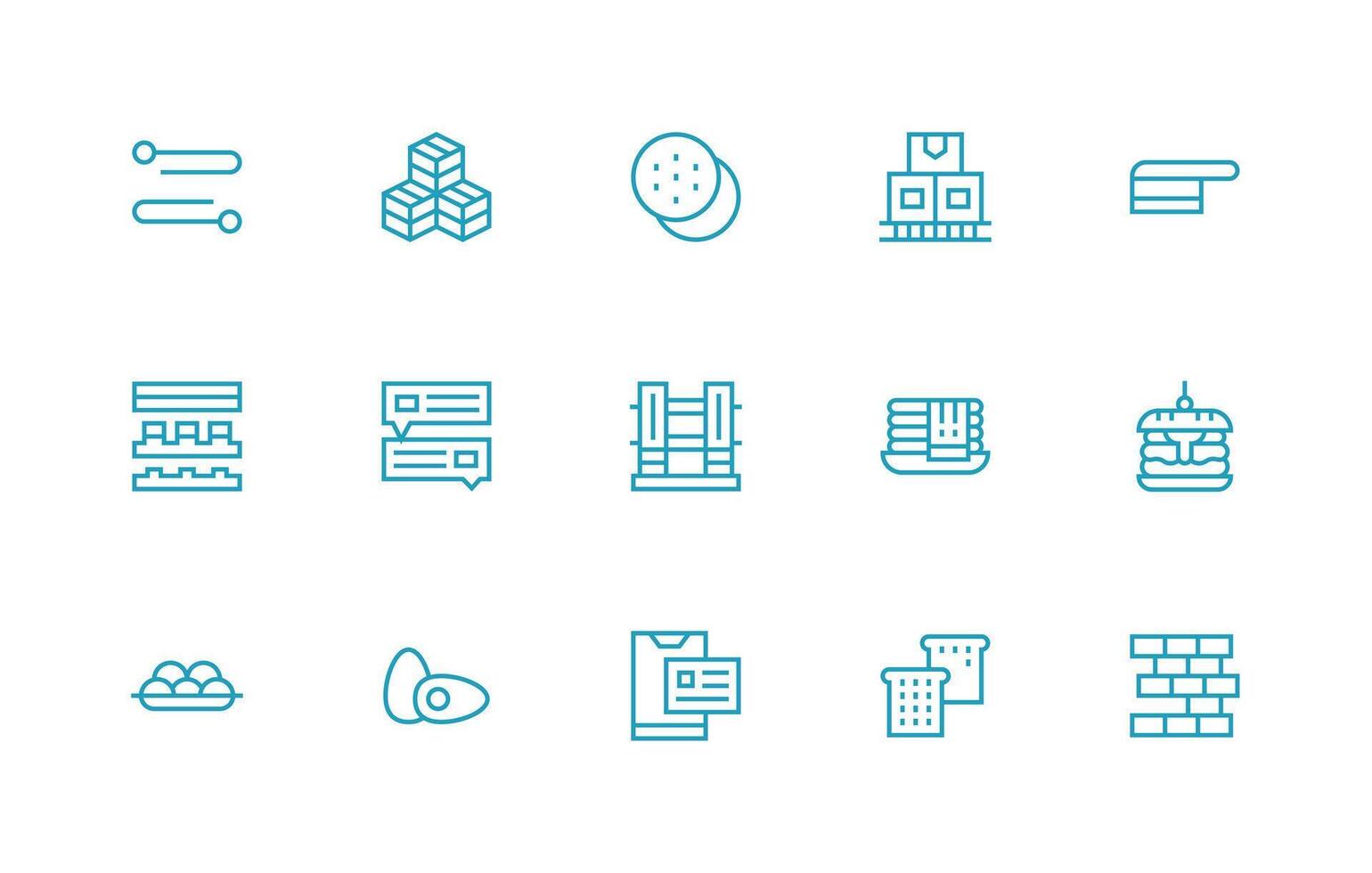 Regular Line Icons from Stacked Set with 15 Vectors Clean Icon Set Icon Pack for UI Projects
