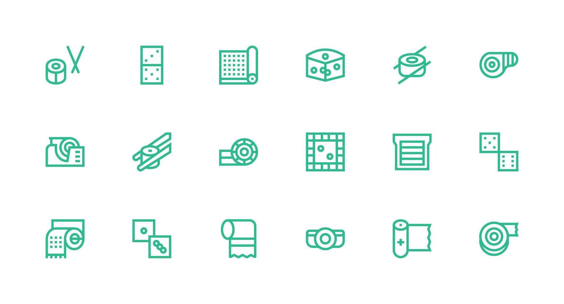 18 Strong Stroke Line Vectors for Roll Theme Complete Icon Bundle for Web Design