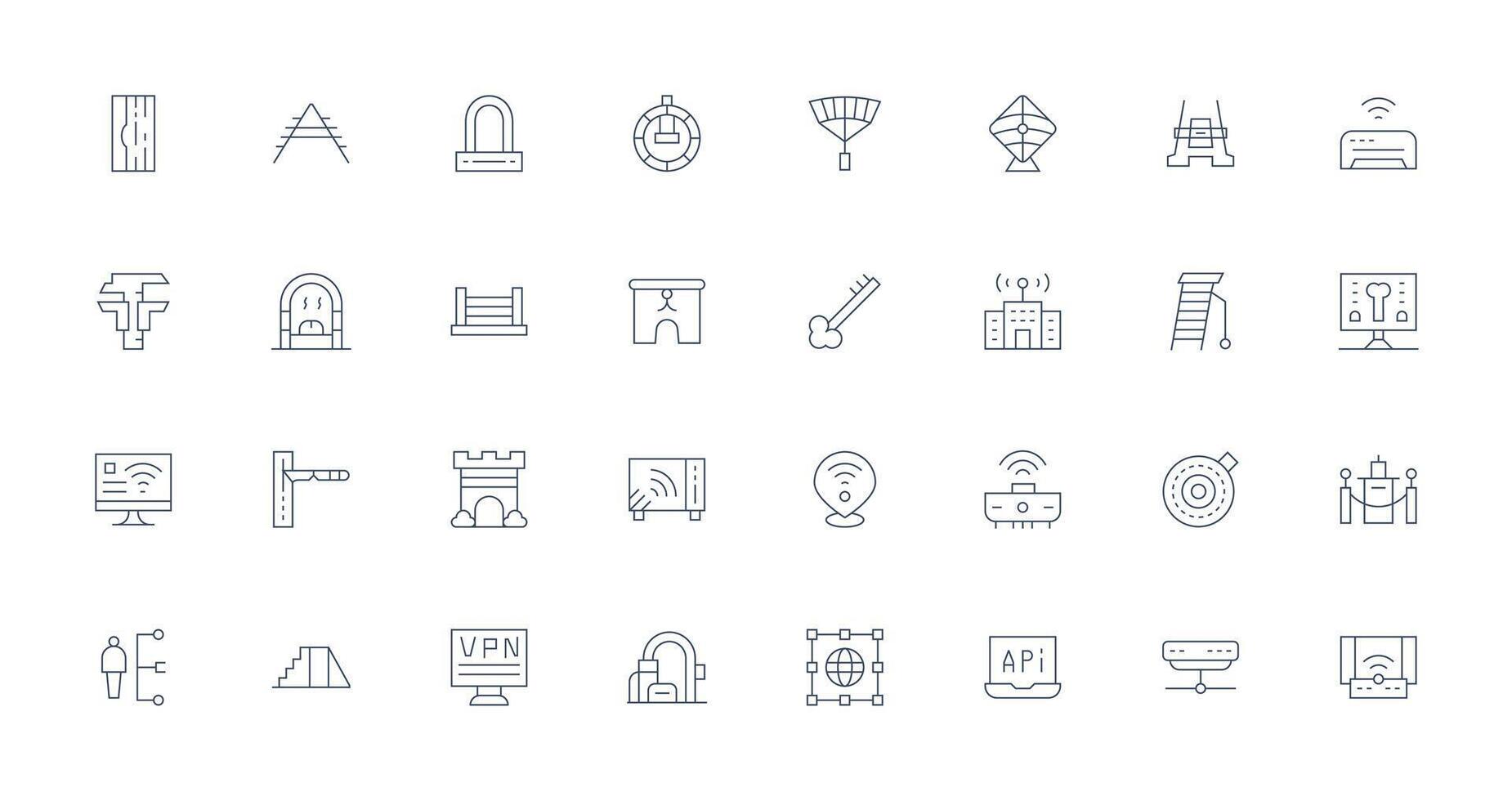 32 Thin Line Icons for Access Point Graphics Versatile Icon Collection for Designers vector
