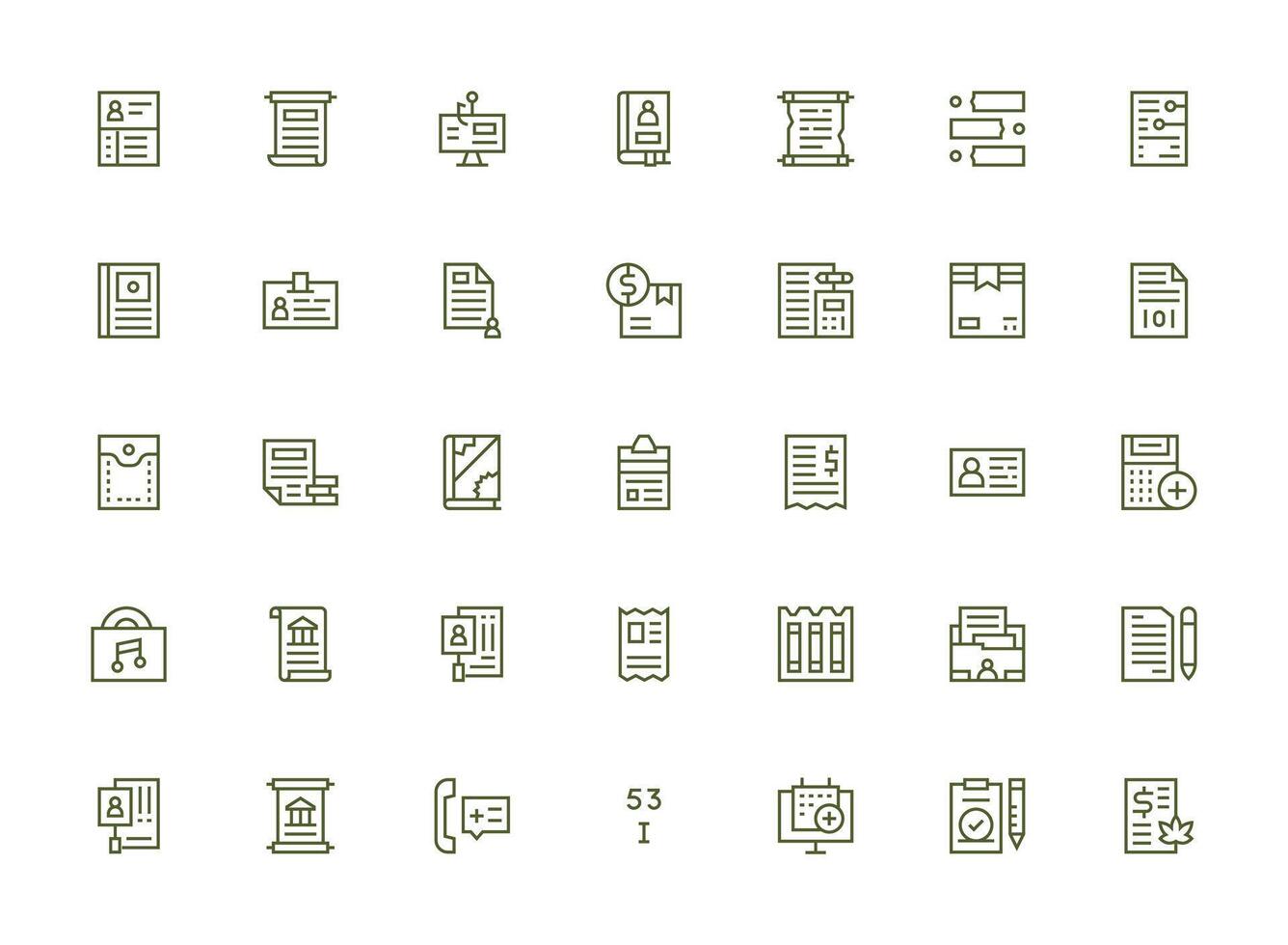 Record featuring 35 Icons in Regular Clean Line Design Reusable Icon Set vector
