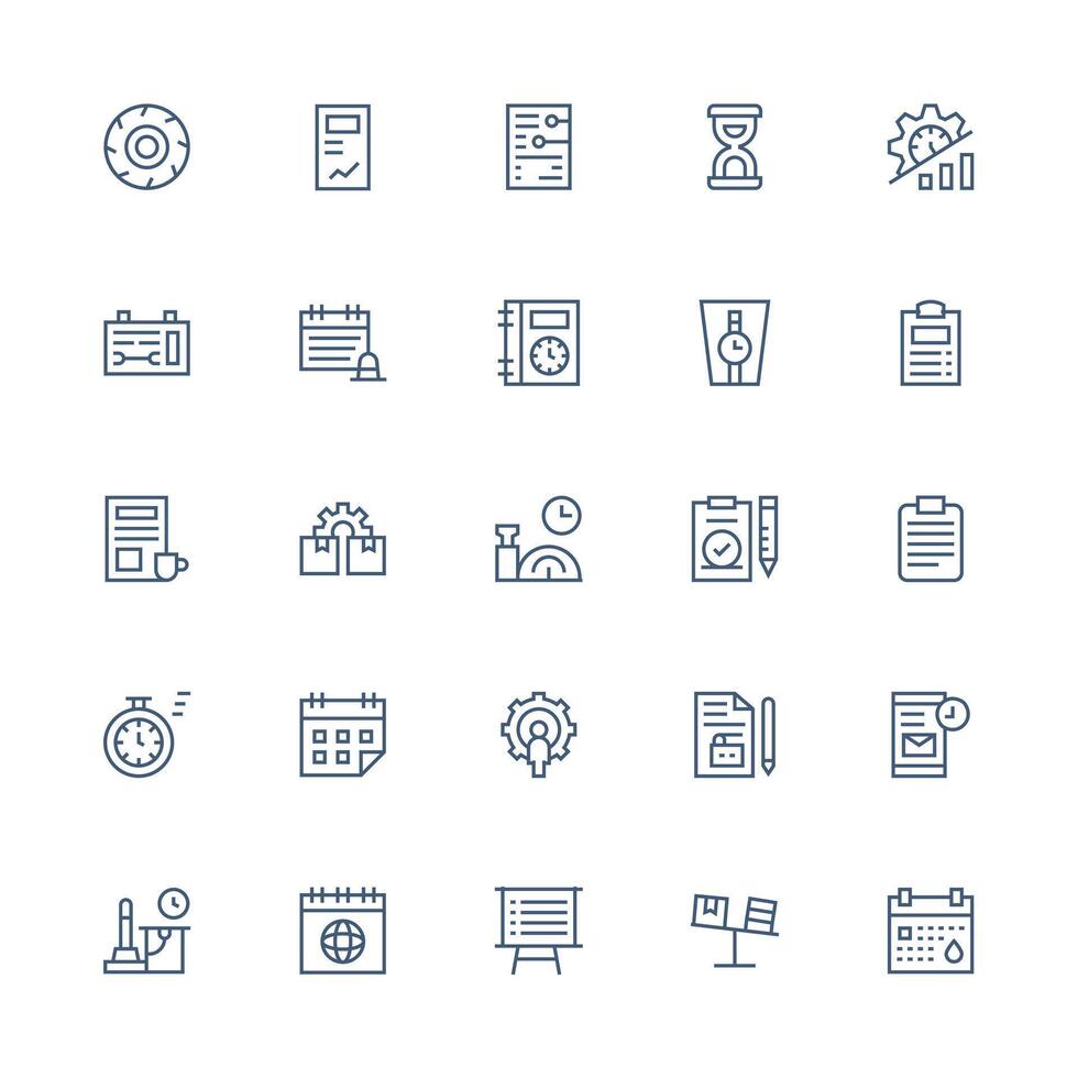 Medium Stroke Outline Style Task Icons with 25 Vectors Interface Icon Collection