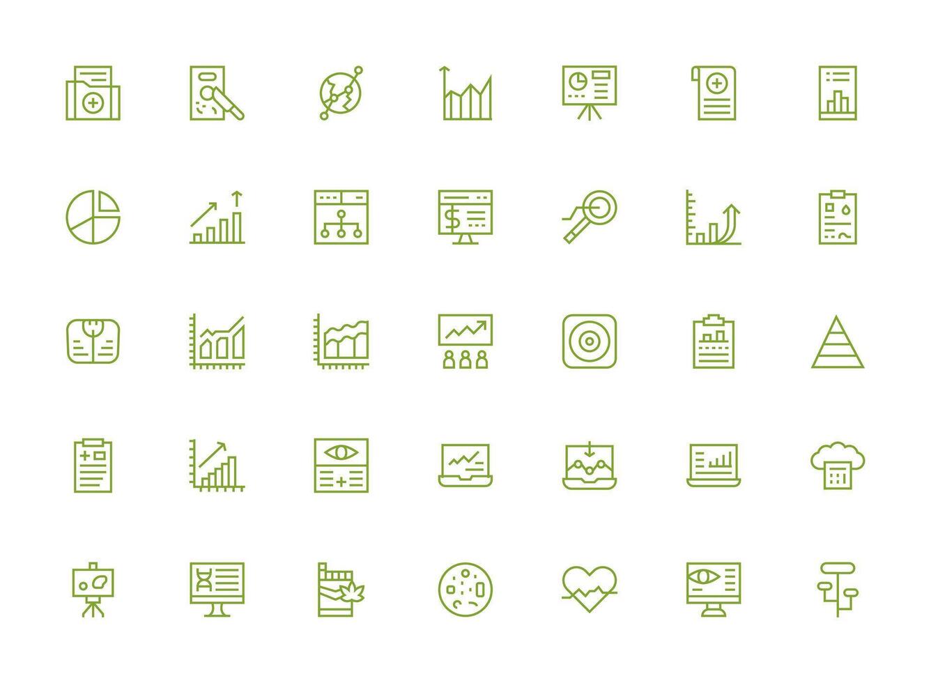 35 regular limpiar línea vectores para gráfico tema rápido acceso íconos para ui desarrollo