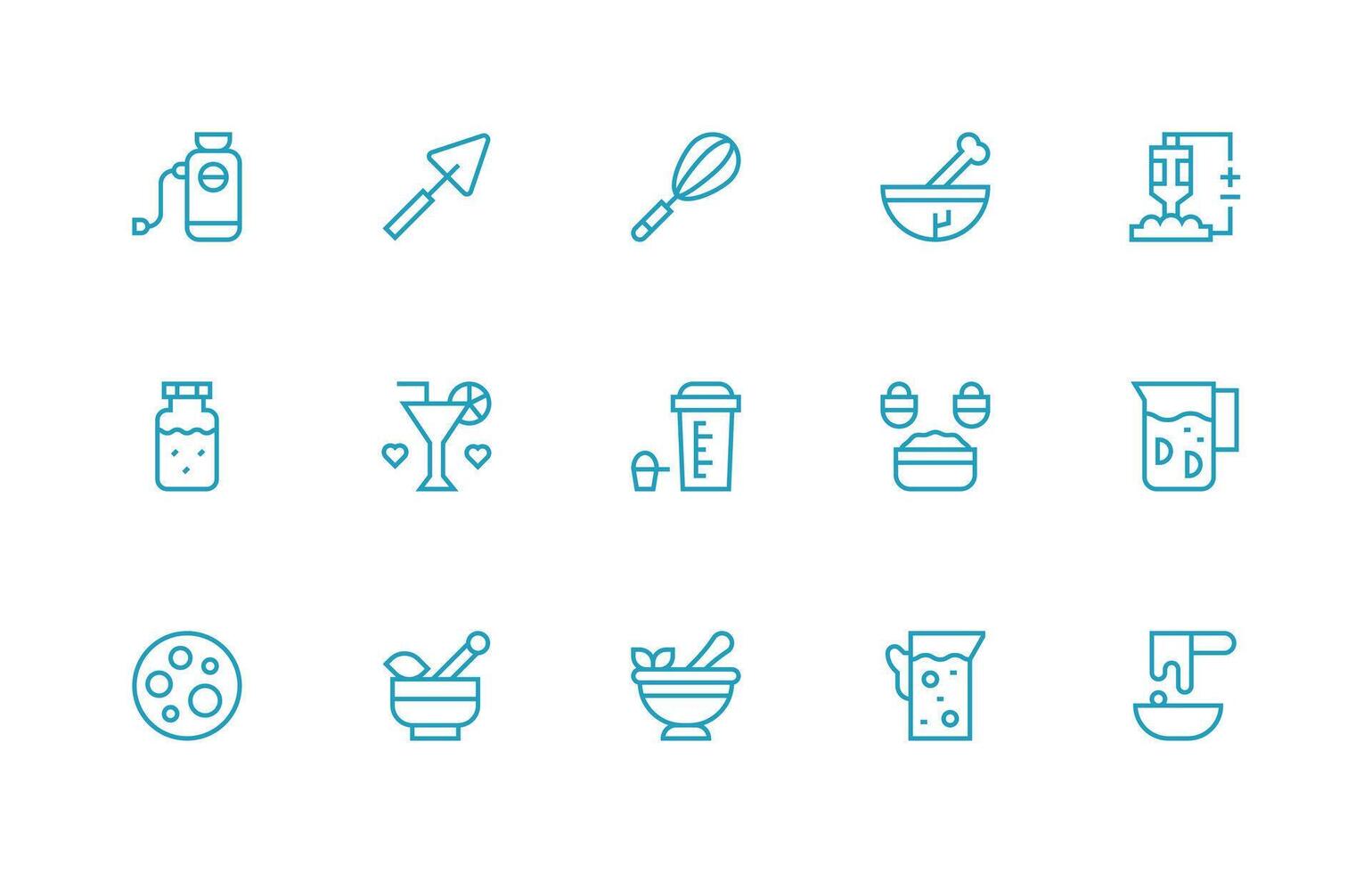 Mix Icon Set with 15 Regular Line Graphics Universal Icon Pack vector