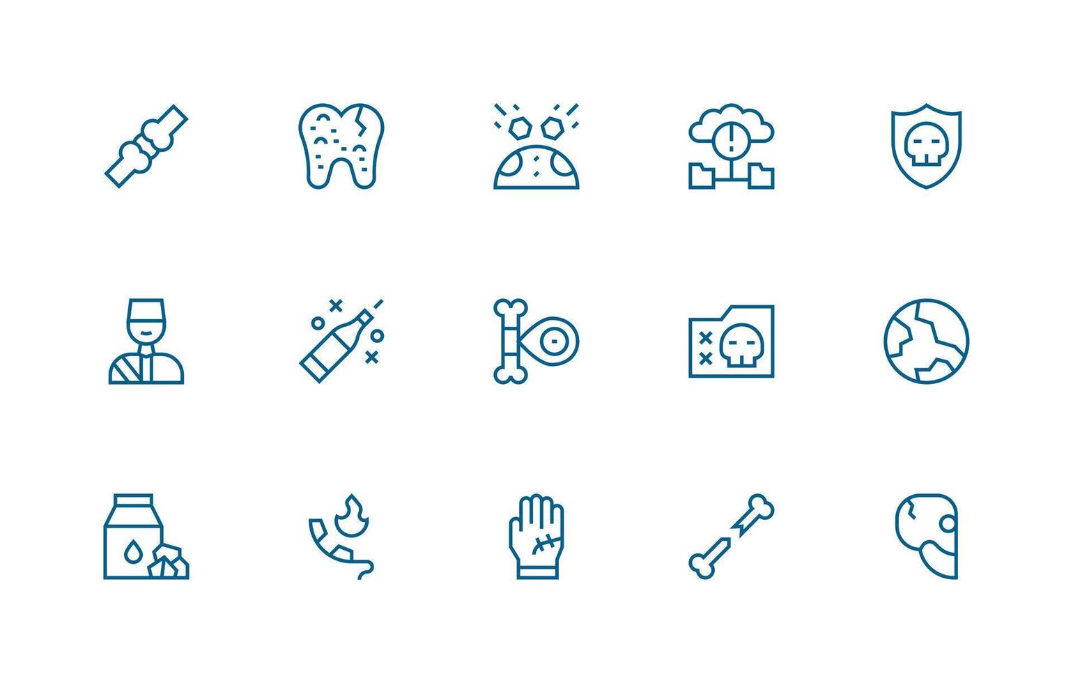 15 Icons for Broken in Regular Line Format Icon Pack for Various Themes vector