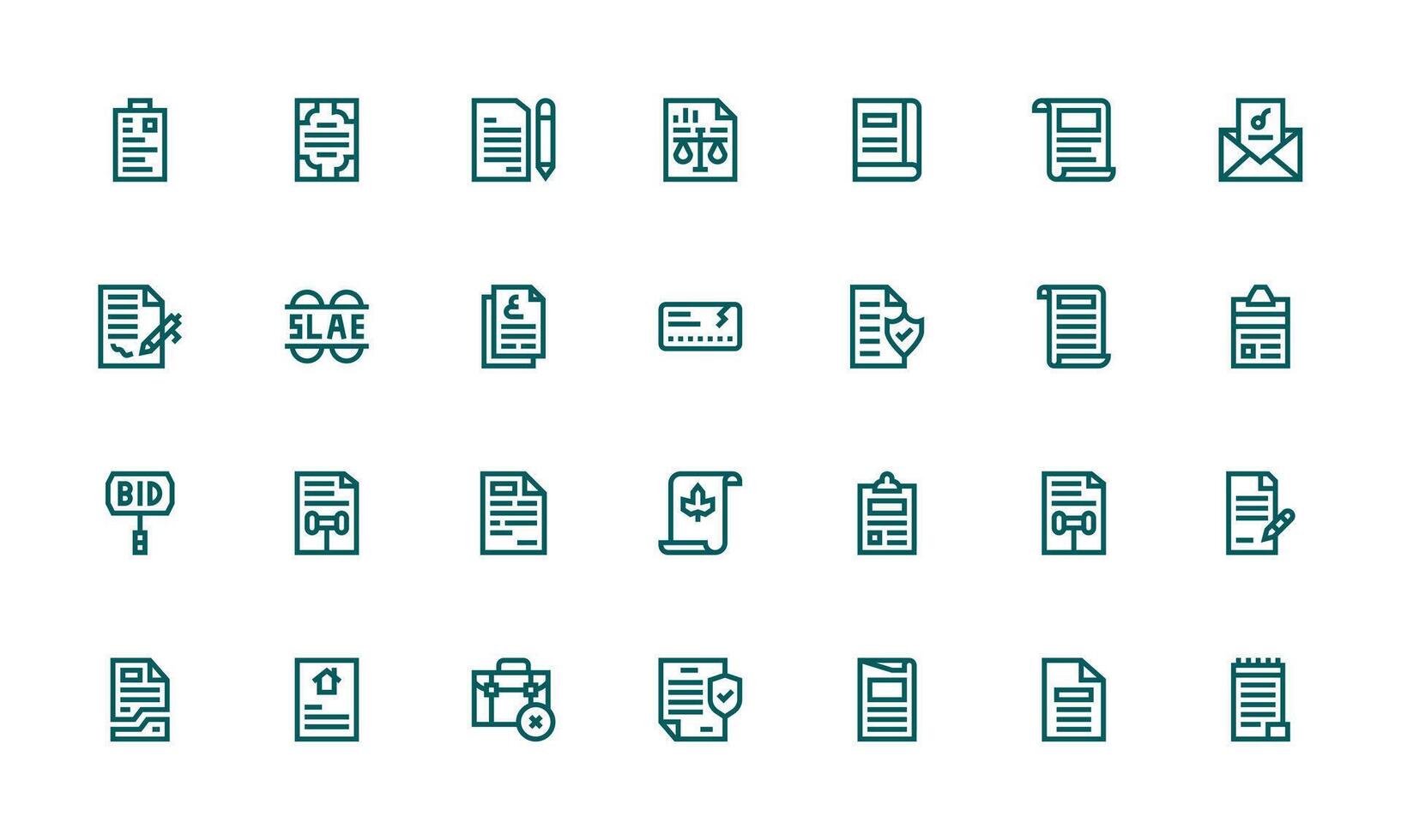 Contract Icon Collection with 28 Bold Line Designs Flexible Icon System for Web Interfaces vector