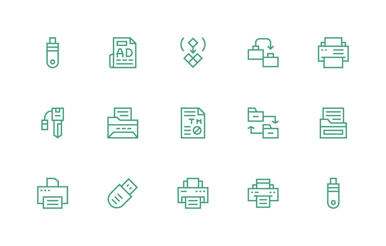 Regular Line Icons from Copy Set with 15 Vectors Layout Icon Collection