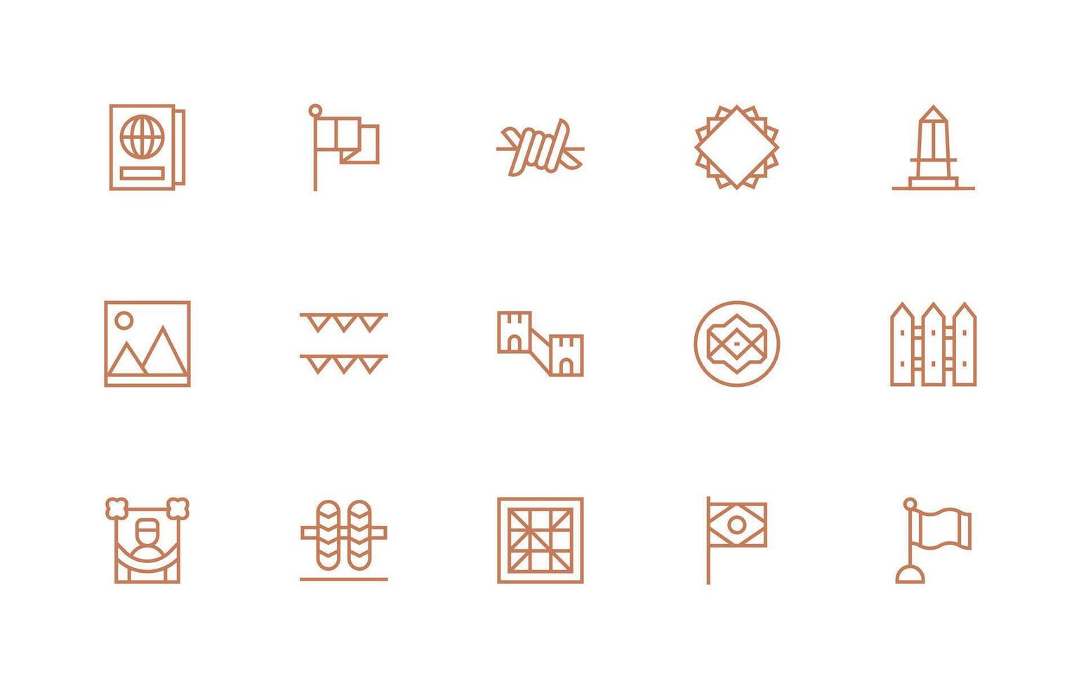 Regular Line Icons from Border Set with 15 Vectors Core Icon Collection for Daily Tasks