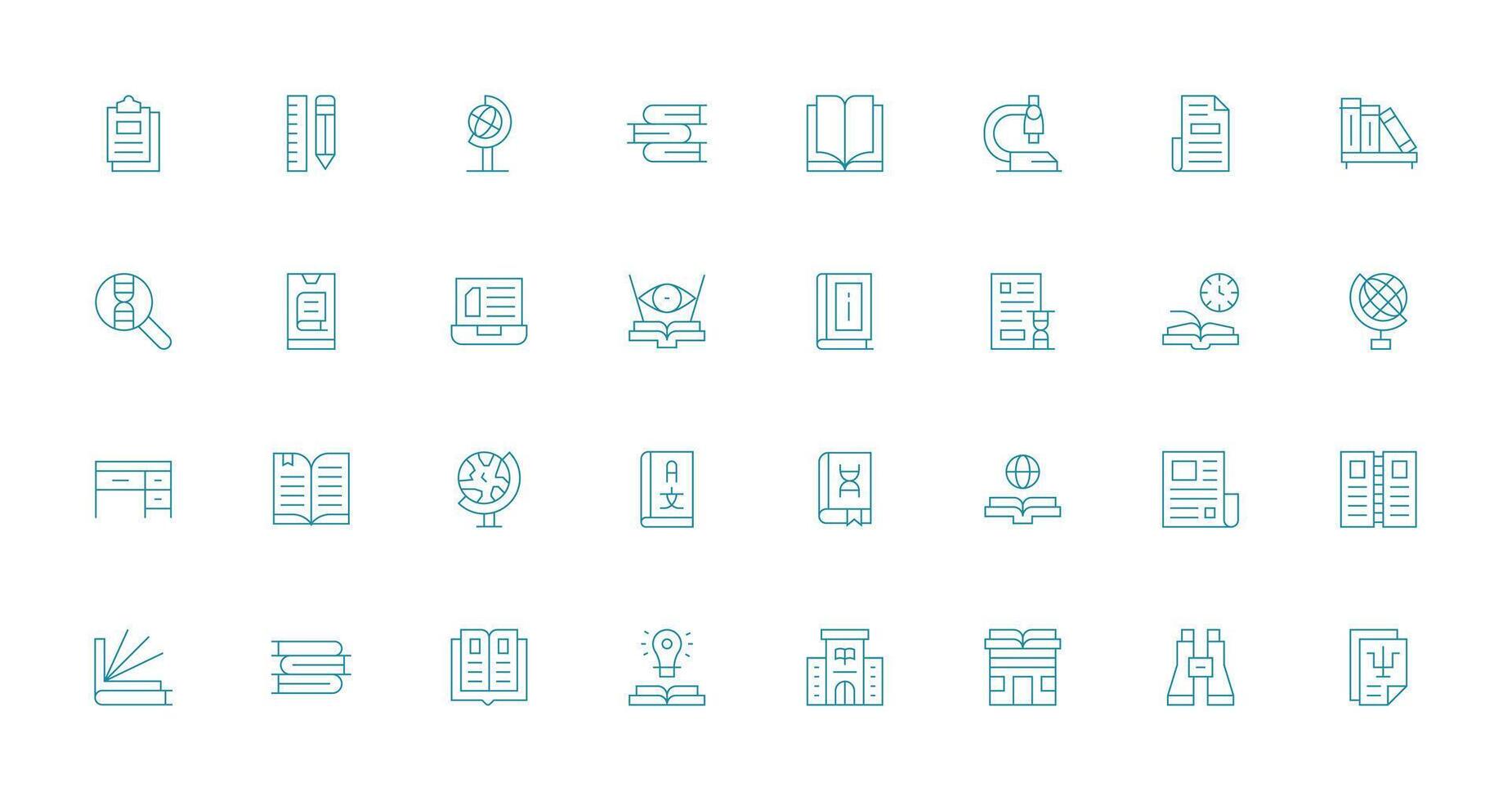 Thin Line Icons from Study Set with 32 Vectors Neatly Designed Icons for Web Platforms