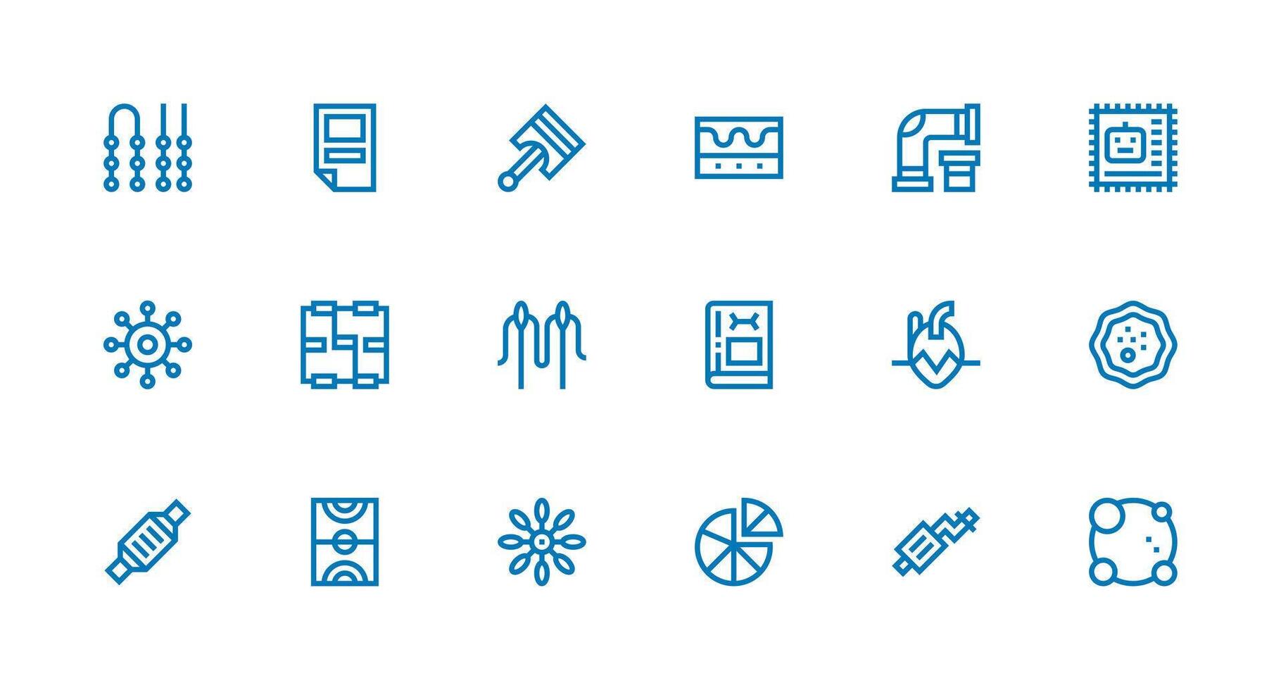 Diagram Icon Set with 18 Strong Stroke Line Graphics Core Icon Collection for Daily Tasks vector