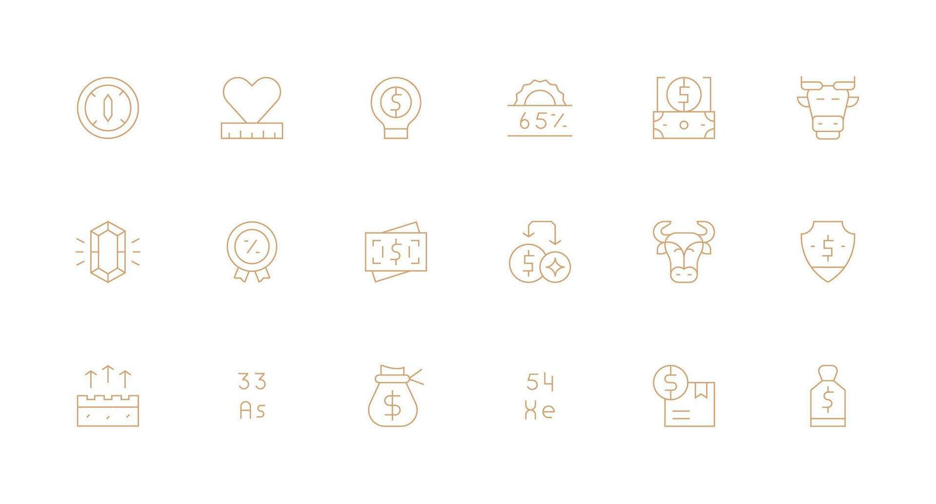 18 Minimal Line Icons for Value Graphics Pixel Perfect Icons for Modern Apps vector