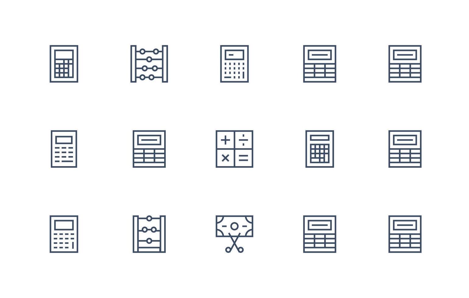 15 Icons for Subtract in Regular Line Format Interface Icon Collection vector