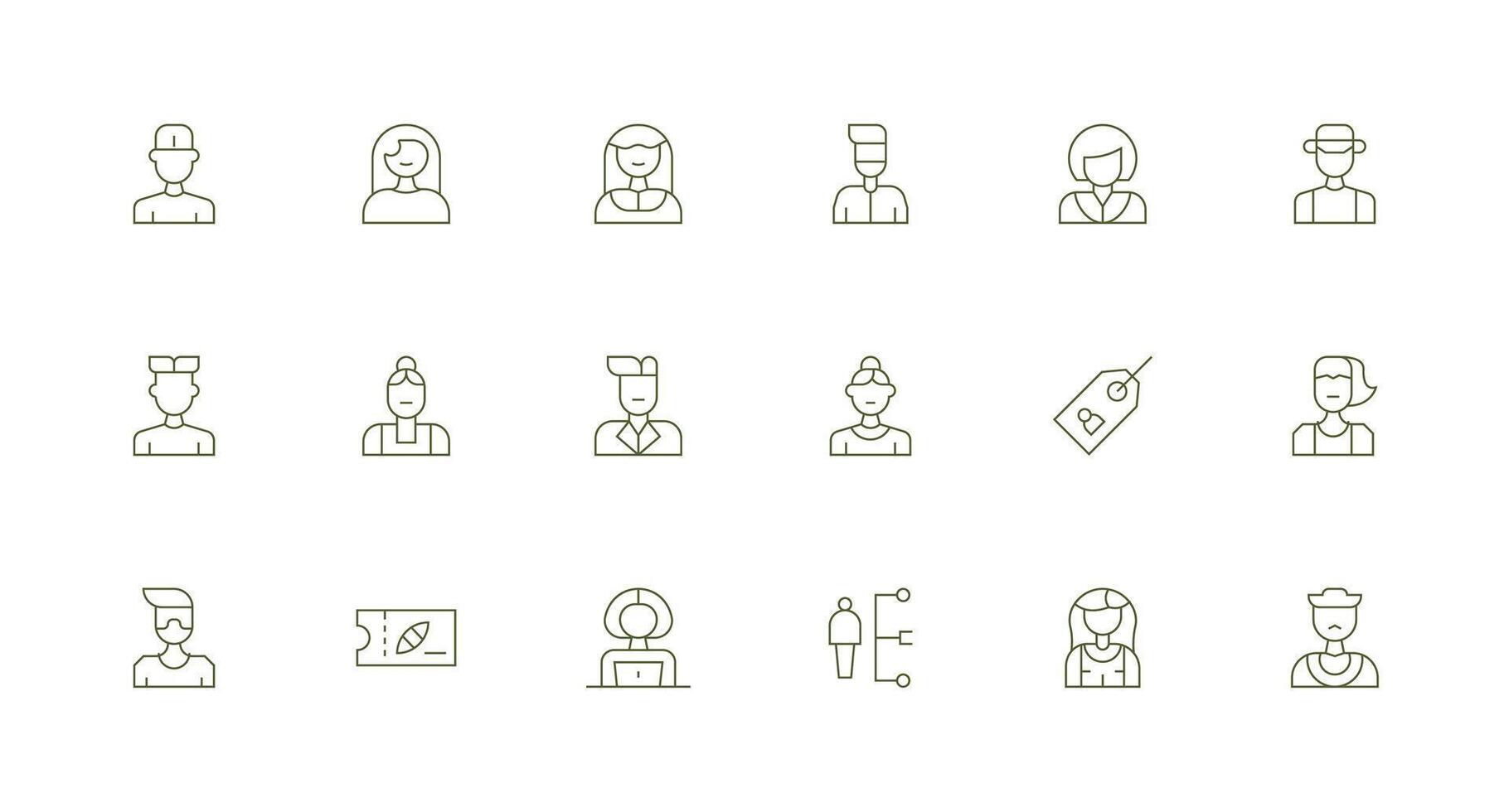 cliente presentando 18 íconos en mínimo línea diseño estilo icono conjunto vector