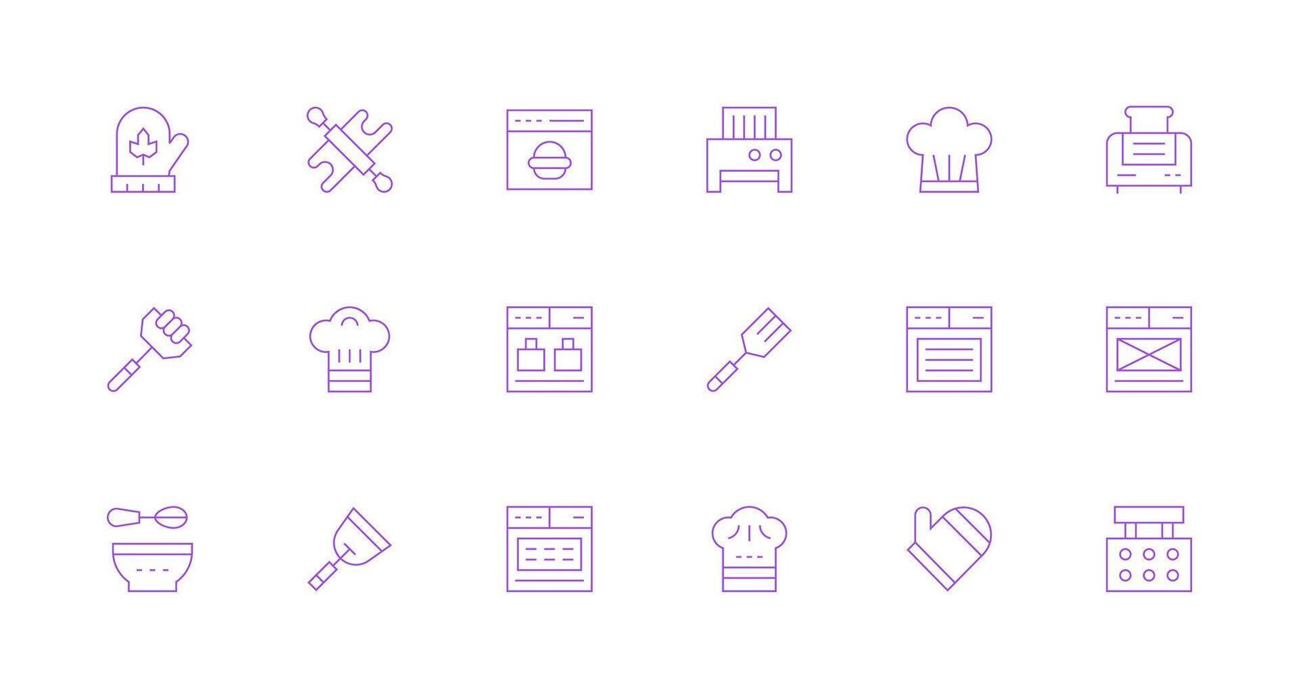 Bake Set with 18 Minimal Line Icons Interface Icon Collection for Daily Projects vector