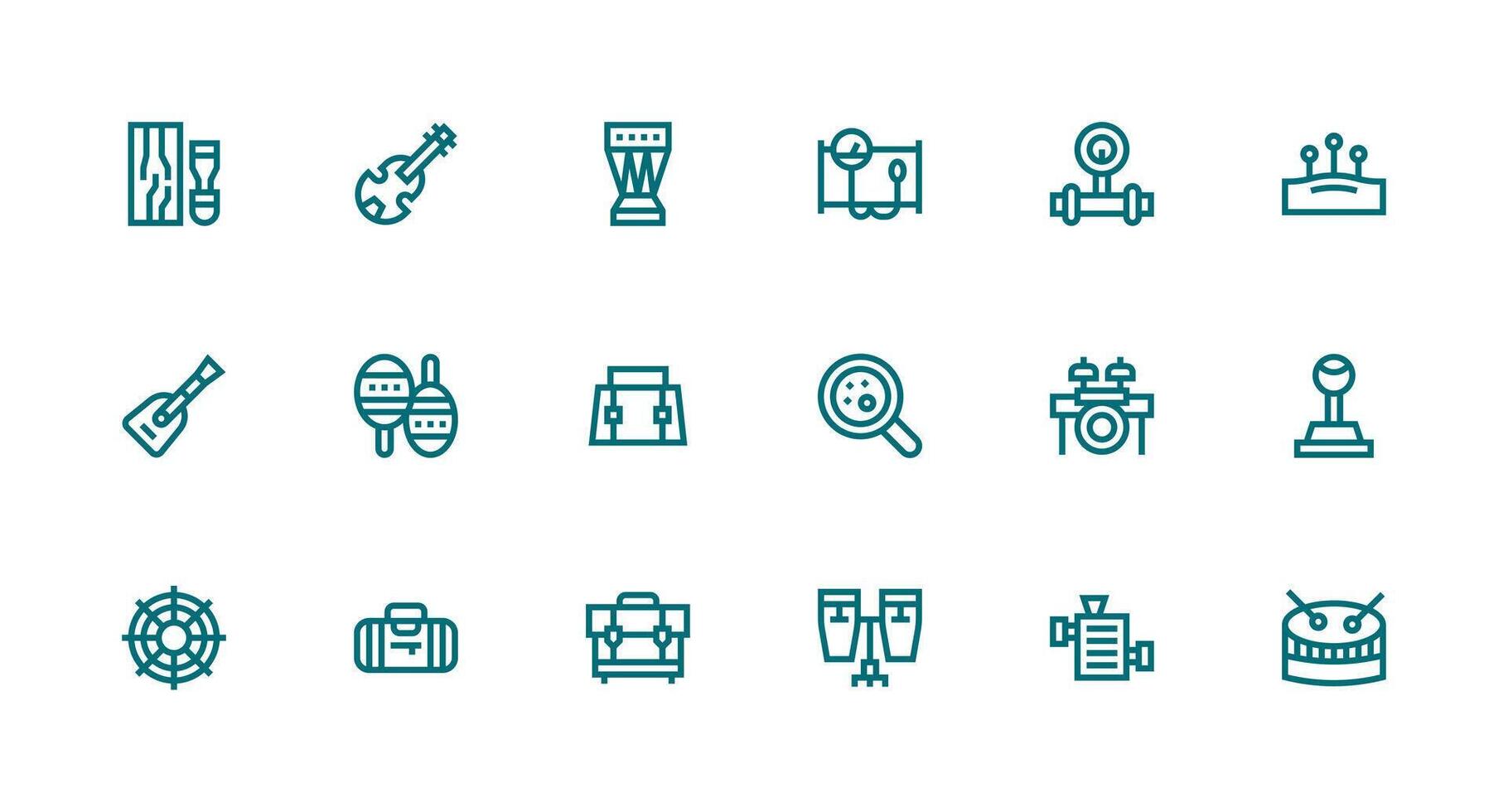 18 Icons for Instrumentation in Strong Stroke Line Format Optimized Icon Pack for Digital Products vector