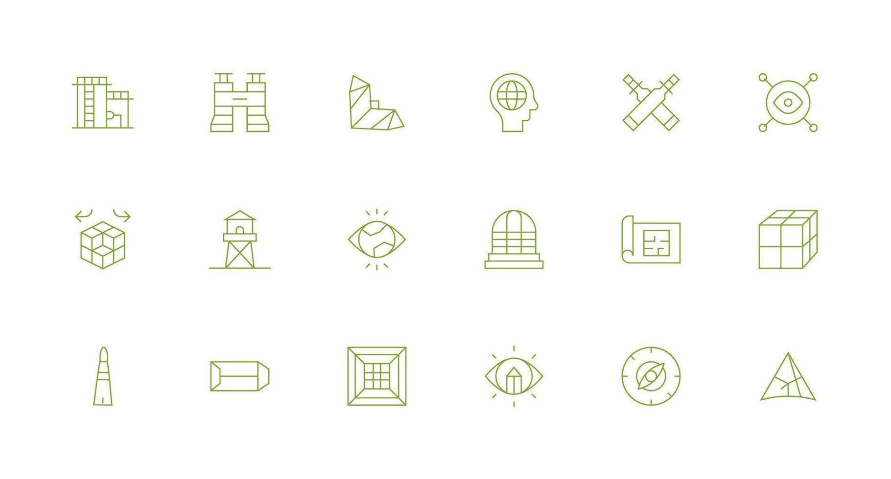 18 Minimal Line Style Icons from Perspective Collection Fully Editable Icon Set for Web vector