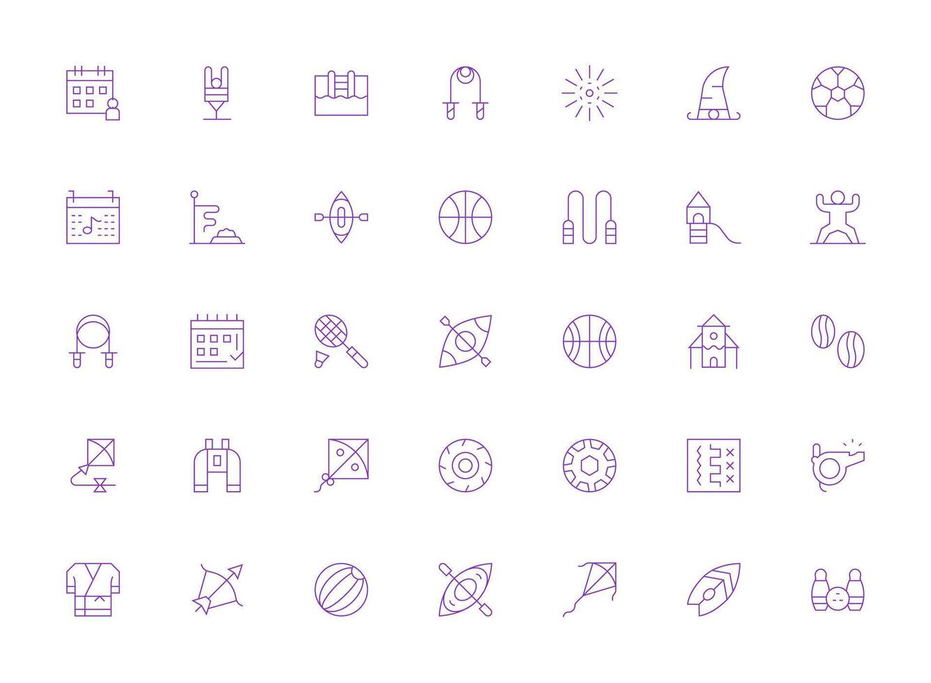 Light Line Icons from Activity Set with 35 Vectors Editable Icon Collection
