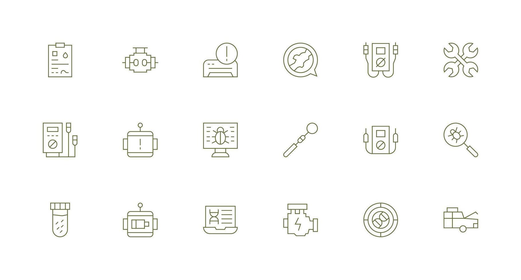Diagnostics Design Icons featuring 18 in Minimal Line Style Neutral Style Icons for Any Project vector