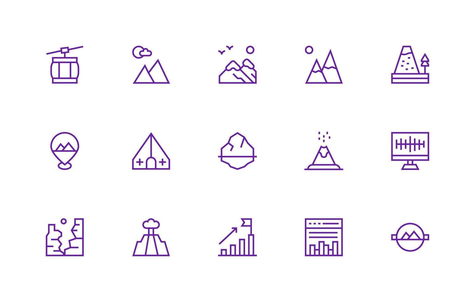 15 Regular Line Icons for Peak Graphics Multi-Style Icon Collection vector