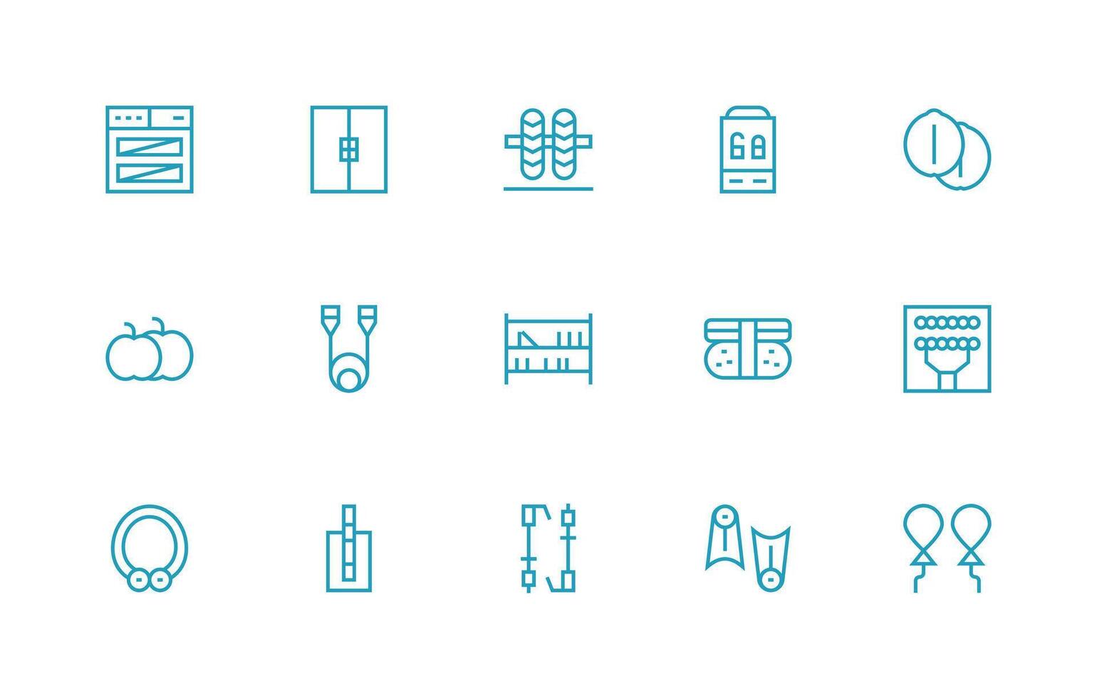 15 Icons for Double in Regular Line Format Outline Icon Pack vector