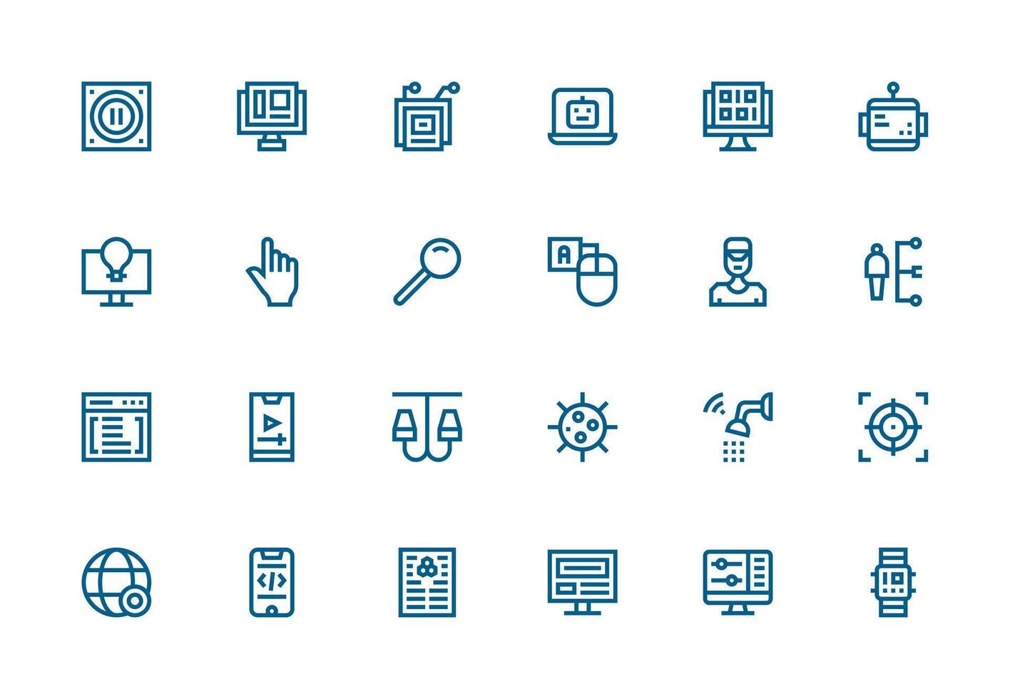 Interface Set with 24 Thick Line Line Icons Multi-Purpose Icon Pack for Templates vector