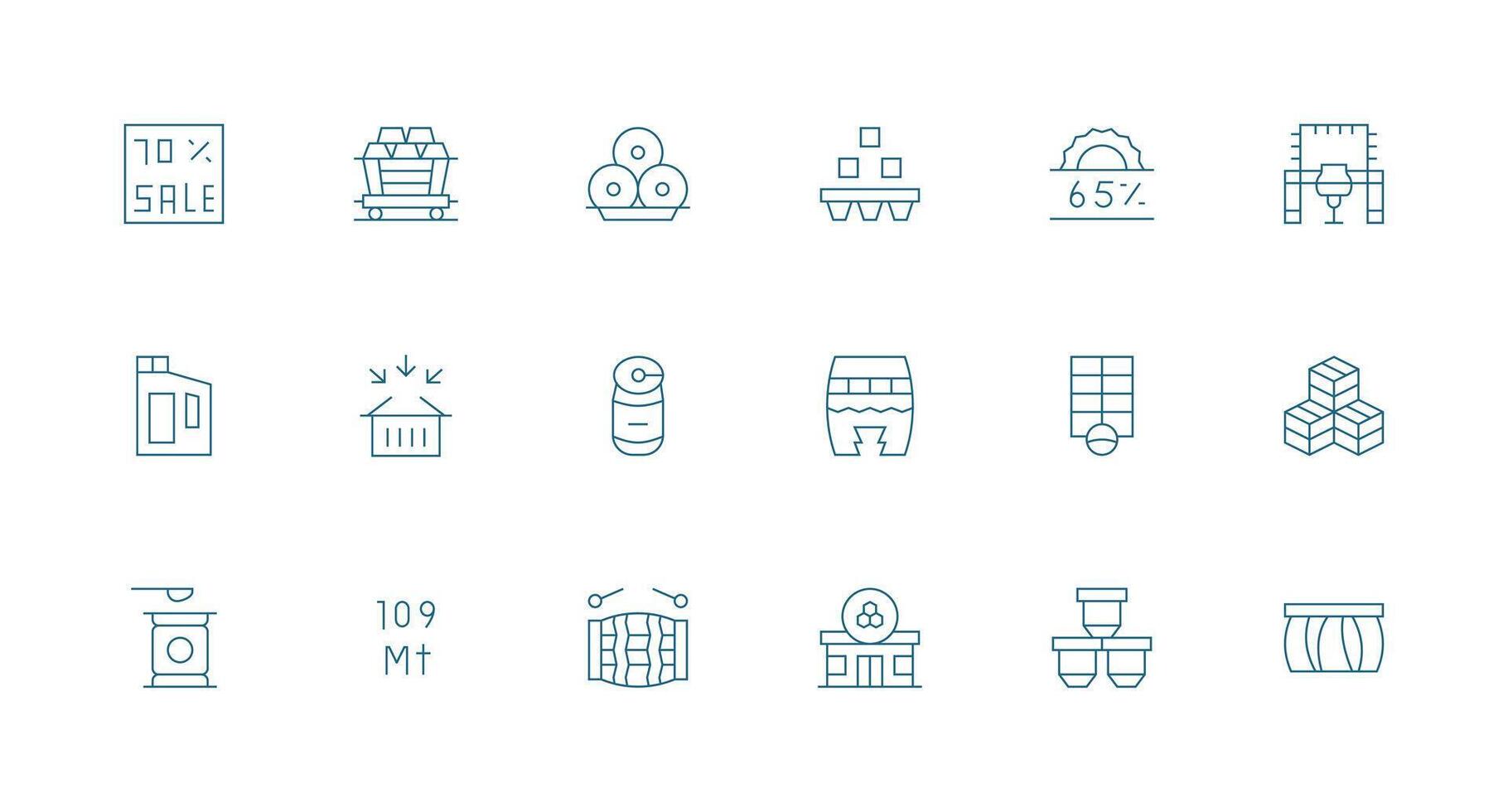 18 Icons for Bulk in Minimal Line Format Well-Structured Icons for Creative Use vector