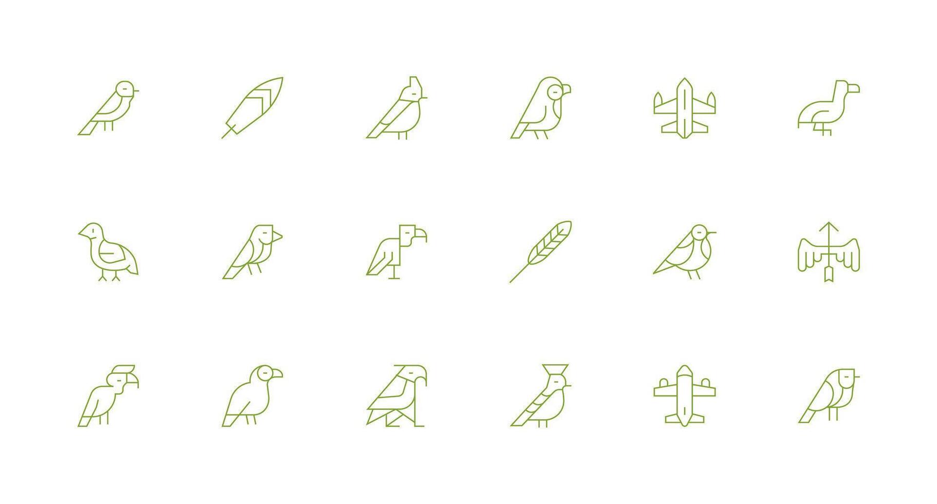 18 Icons for Wing in Minimal Line Format Core Icon Collection for Daily Tasks vector