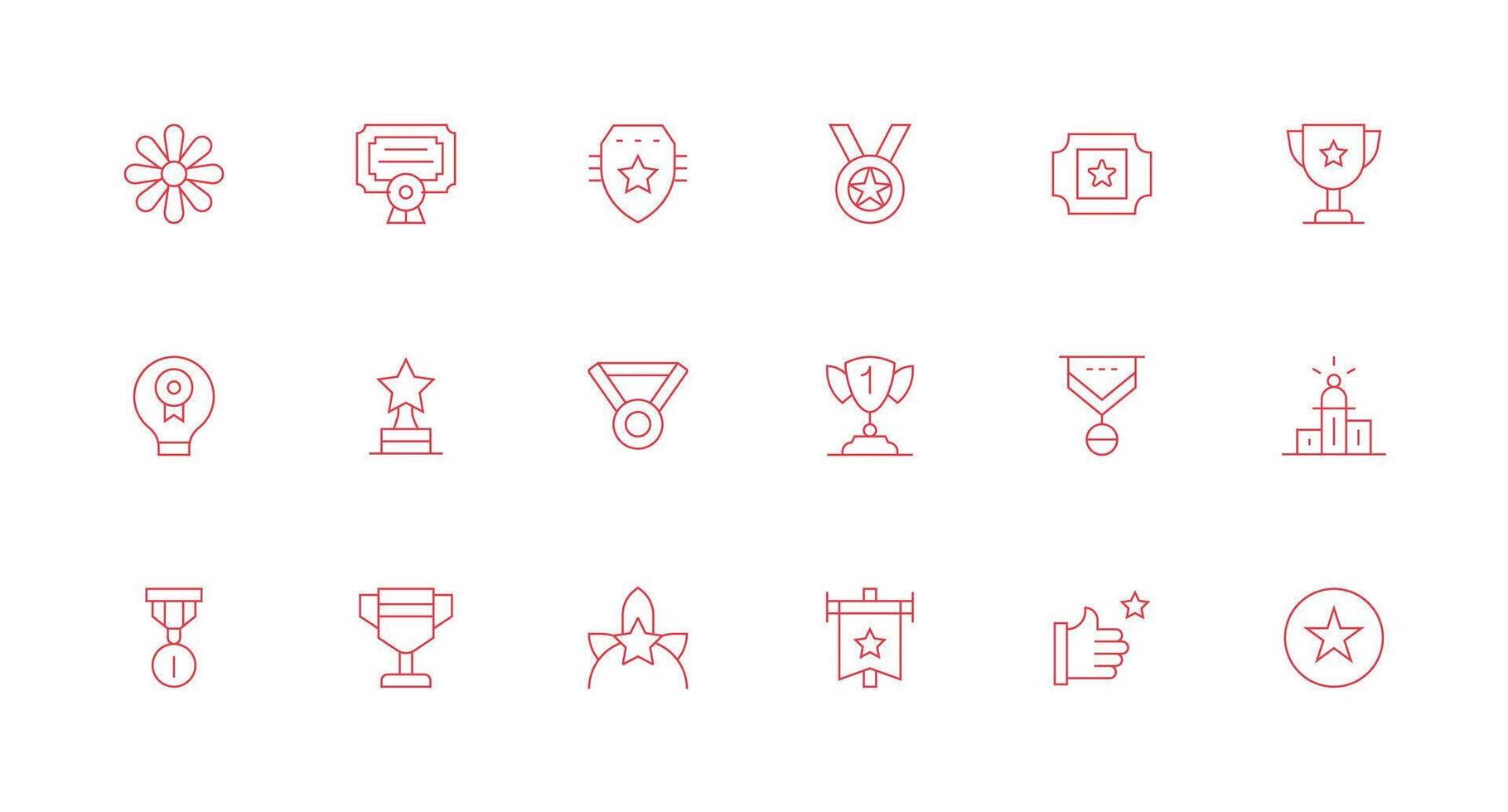 18 Icons for Outstanding in Minimal Line Format Reusable Icon Set vector