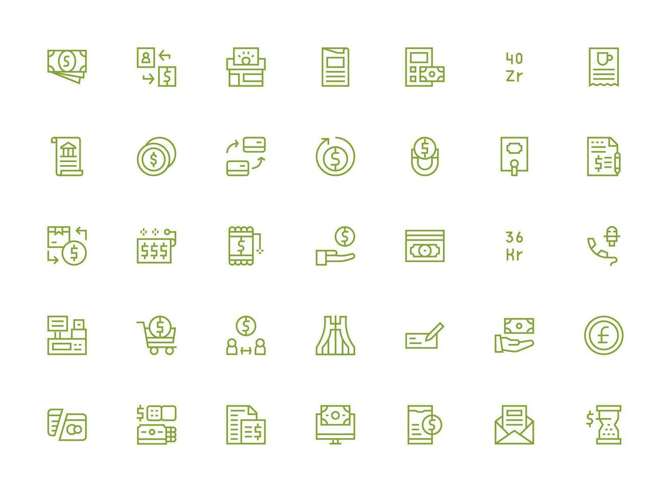 35 Icons for Bill in Regular Clean Line Format Neatly Designed Icons for Web Platforms vector