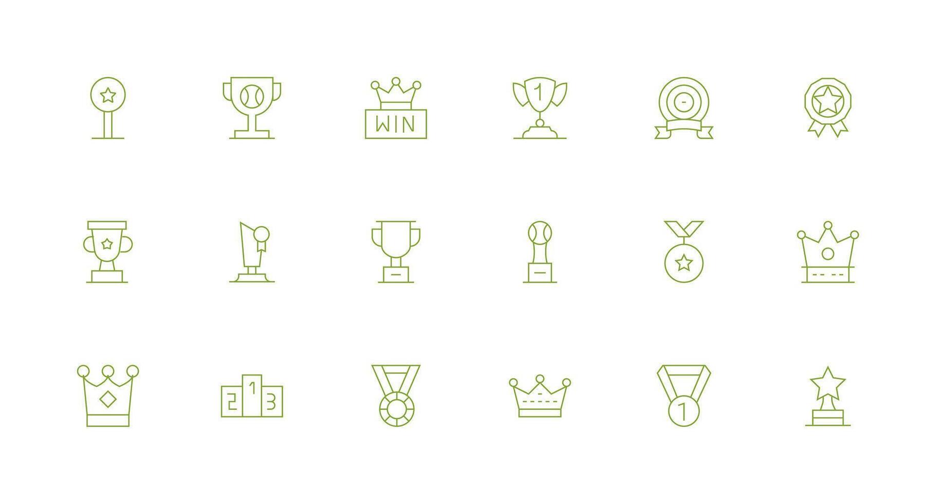 Minimal Line Style First Place Icons with 18 Vectors High-Resolution Icons for Any Platform