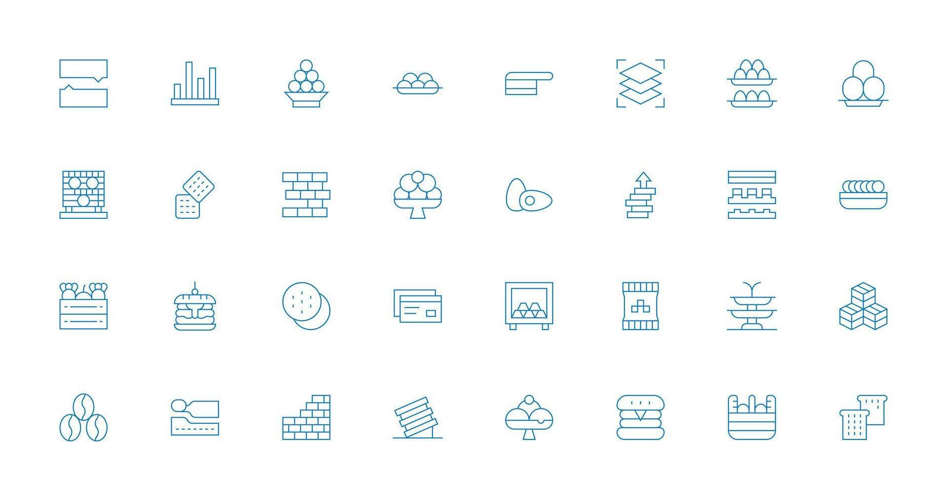 32 Thin Line Style Icons from Stacked Collection Clean Icon Set Icon Pack for UI Projects vector