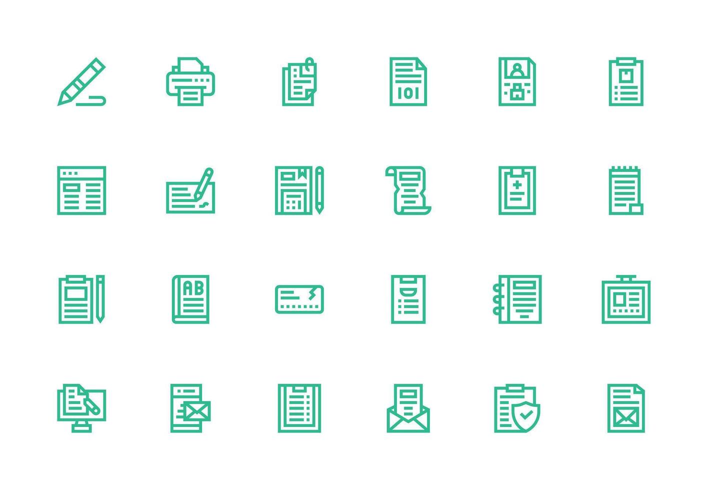 Form Icon Set with 24 Thick Line Line Graphics Essential Icon Set for Teams vector