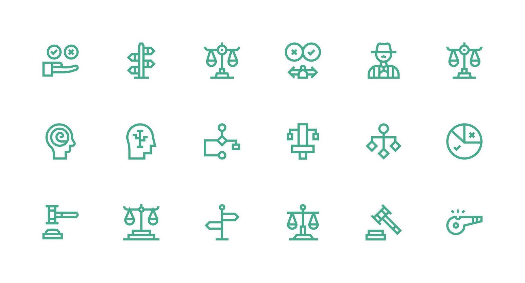 18 Icons for Decision in Strong Stroke Line Format Pixel Perfect Icons for Modern Apps vector