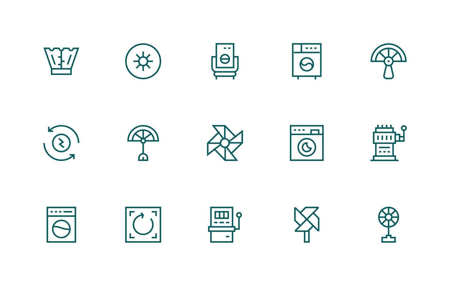 15 Icons for Spin in Regular Line Format Style Icon Set vector
